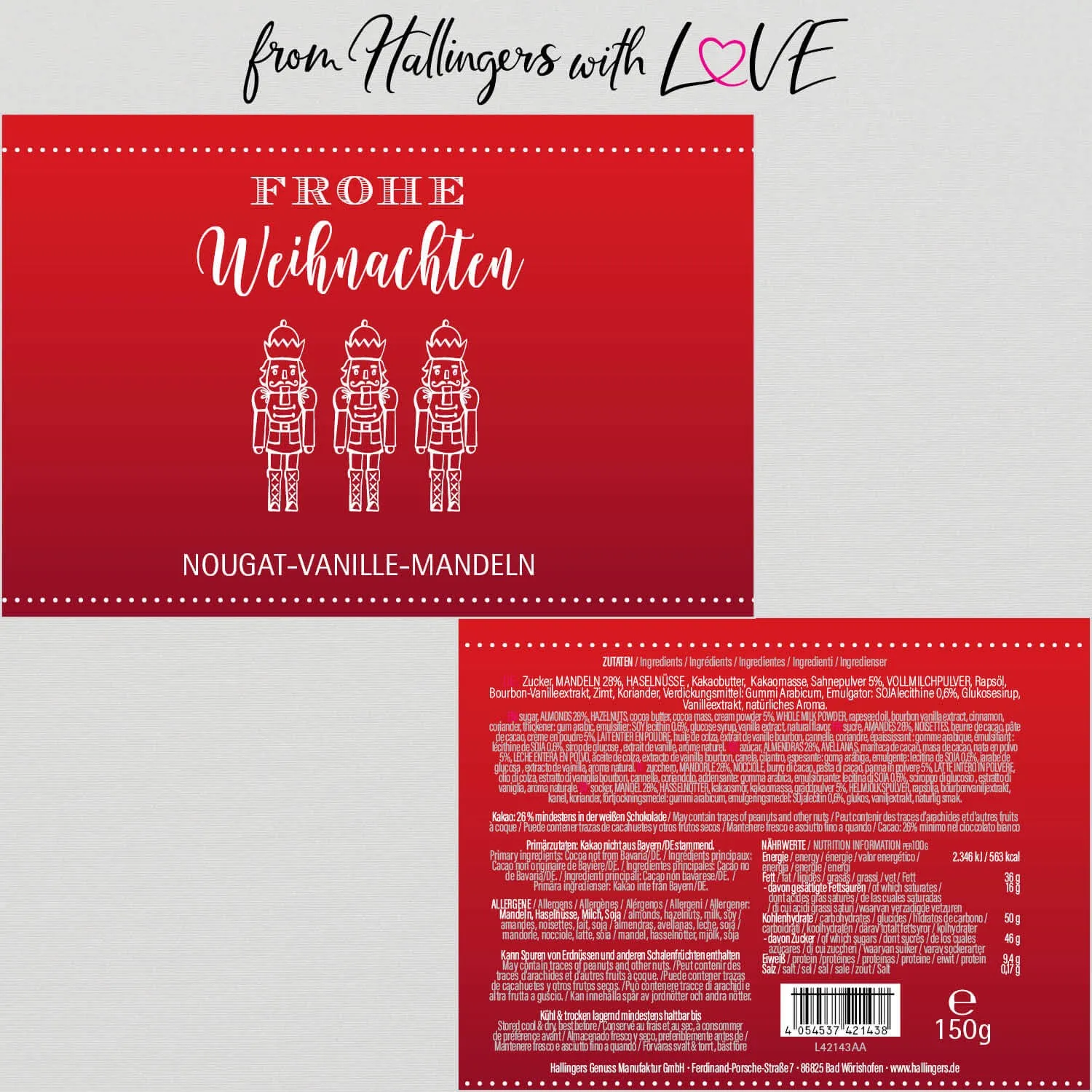 Frohe Weihnachten (Nougat-Vanille-Mandeln)