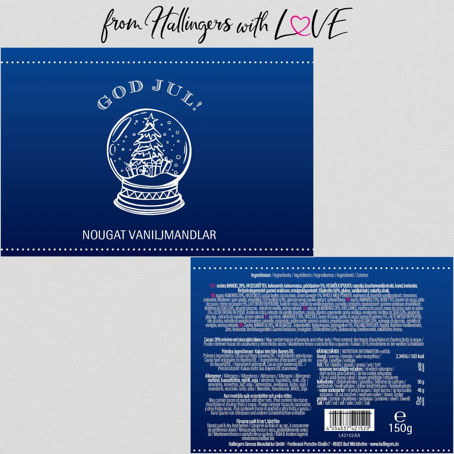 God Jul, blue - Svenska (Nougat-Vanille-Mandeln)