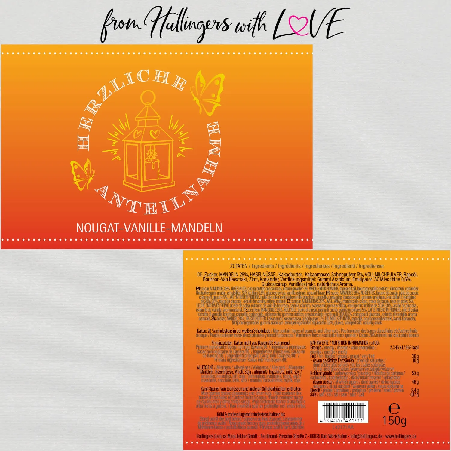 Herzliche Anteilnahme (Nougat-Vanille-Mandeln)