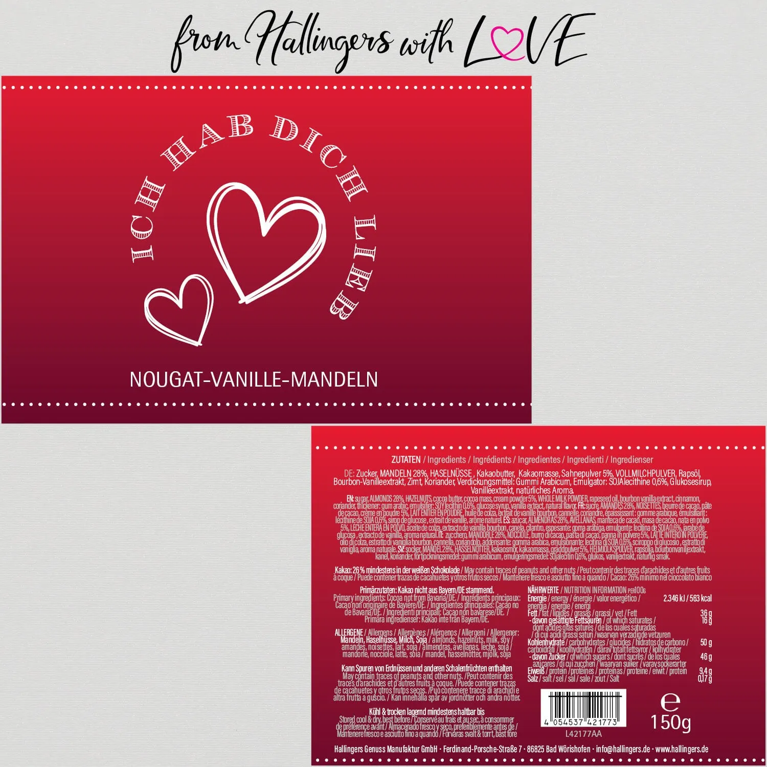 Ich hab Dich lieb (Nougat-Vanille-Mandeln)