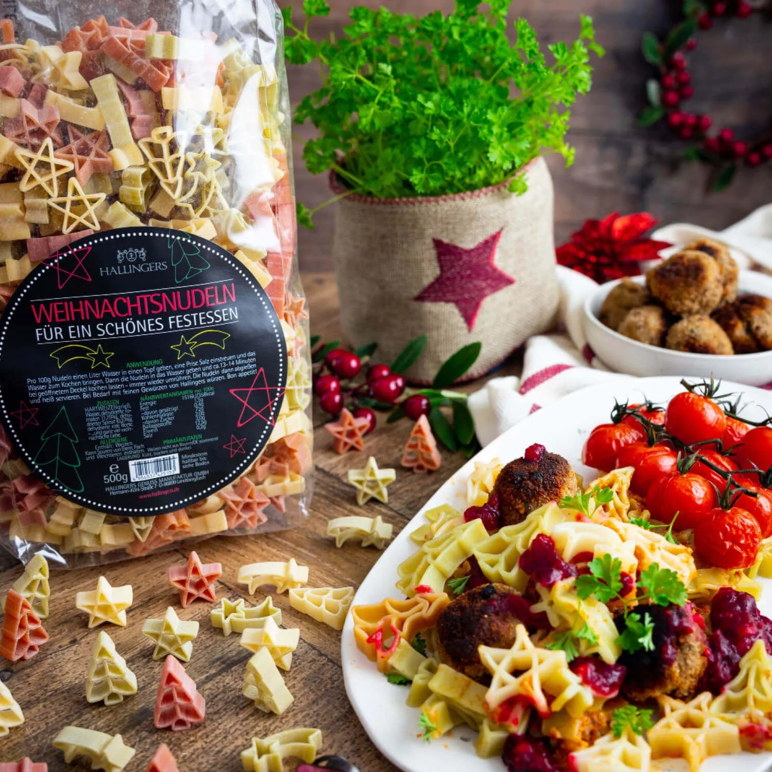 Hallingers Gourmet-Nudeln sind mit Farbstoffen aus der Natur (Rote Beete, etc.) eingefärbt!