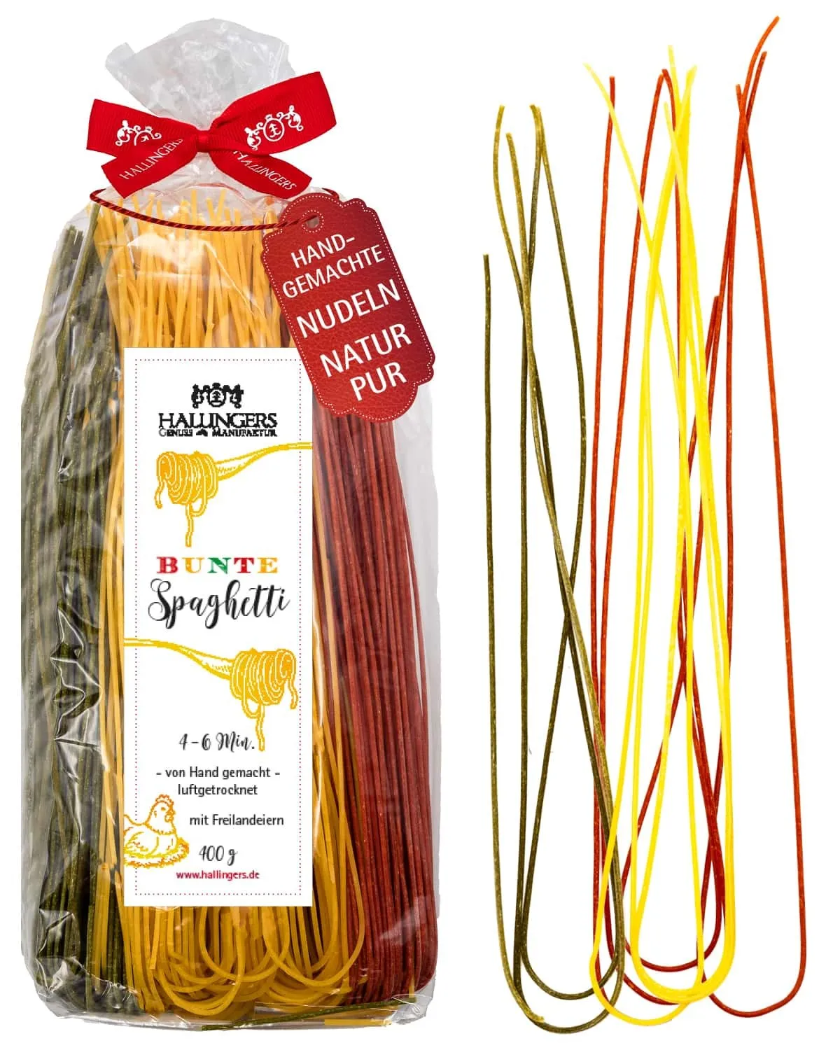 EDEL-PASTA AUS HARTWEIZENGRIES - Frisch produzierte Nudeln aus Freilandeiern & hochwertigem Hartweizengries, natürlich eingefärbt & ideal für besondere Genussmomente. Die besondere Geschenkidee für Feinschmecker & Pasta-Liebhaber