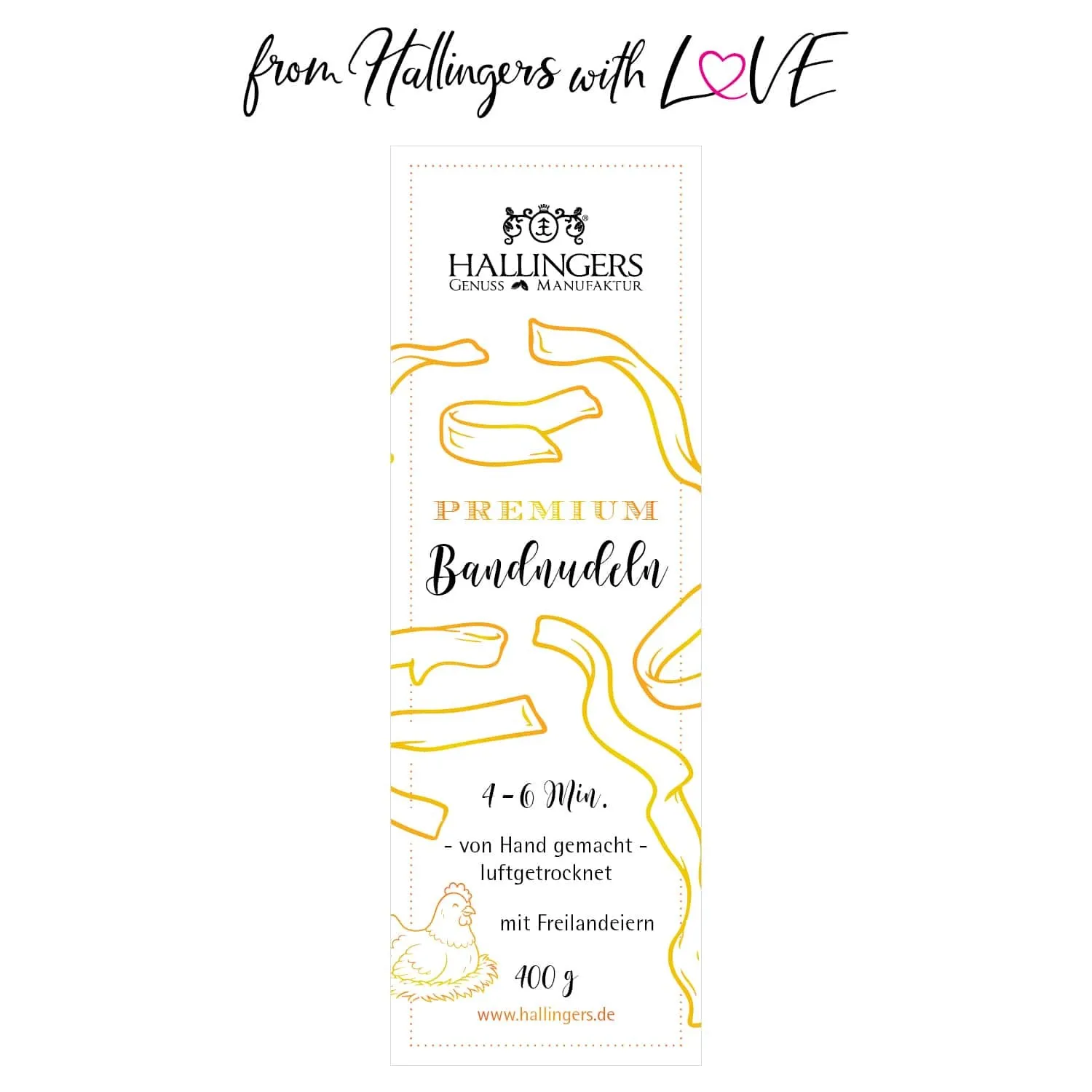 Premium Bandnudeln - Edel-Pasta, aus Hartweizengries