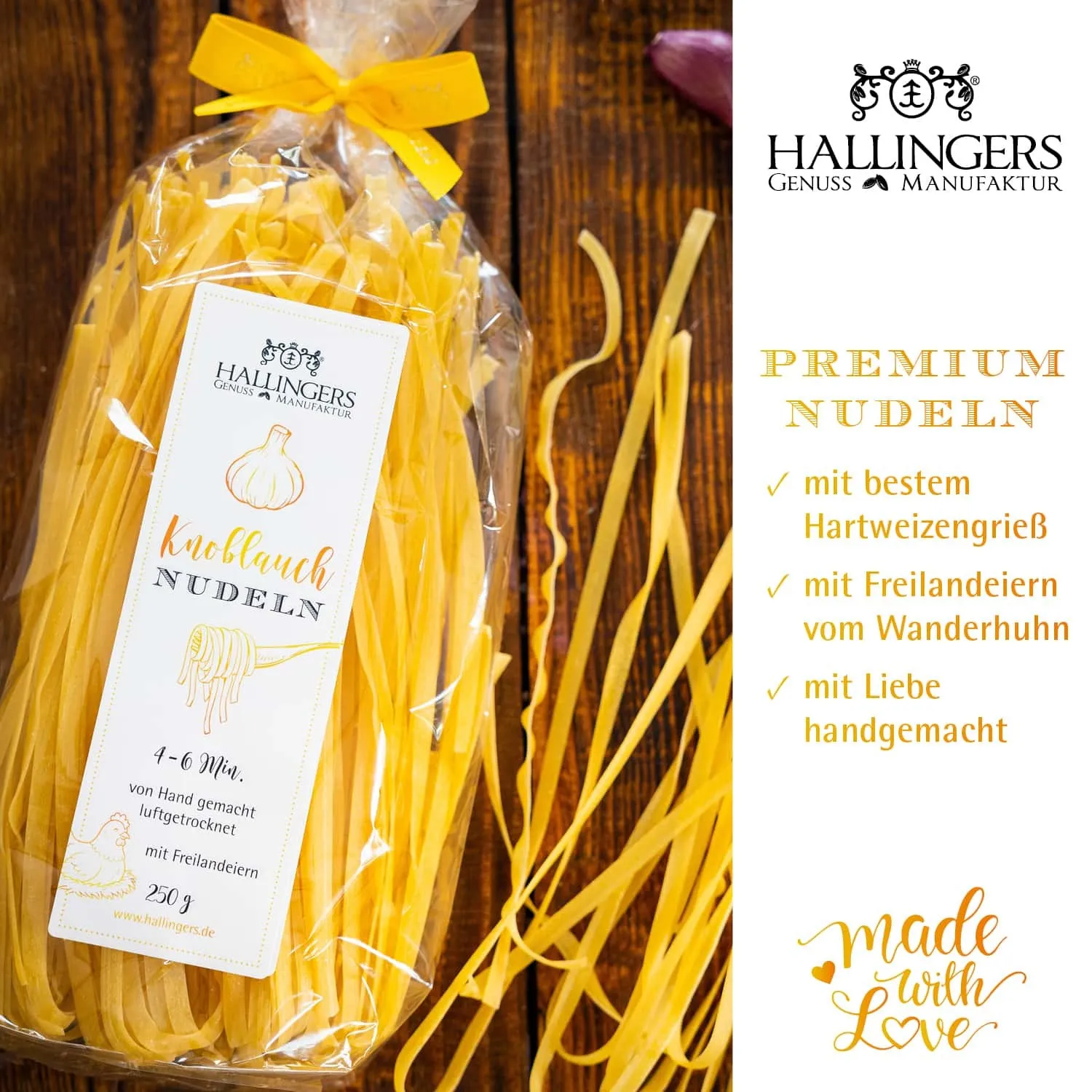 EDEL-PASTA AUS HARTWEIZENGRIES - Frisch produzierte Nudeln aus Freilandeiern & hochwertigem Hartweizengries, natürlich eingefärbt & ideal für besondere Genussmomente. Die besondere Geschenkidee für Feinschmecker & Pasta-Liebhaber