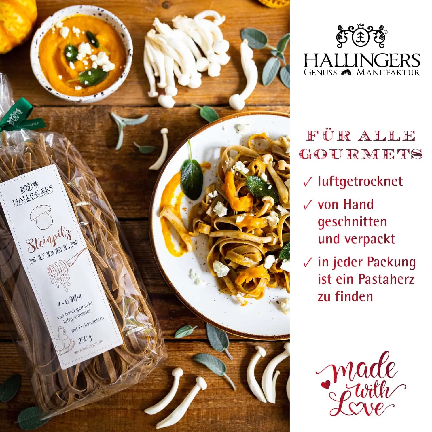 HANDWERK STATT MASSENWARE - Edition \Steinpilz Nudeln\: Schluss mit beliebiger Industriepasta ohne Persönlichkeit - der Unterschied zeigt sich dort, wo Geschmack, Textur und Qualität wichtiger sind als niedrige Produktionskosten