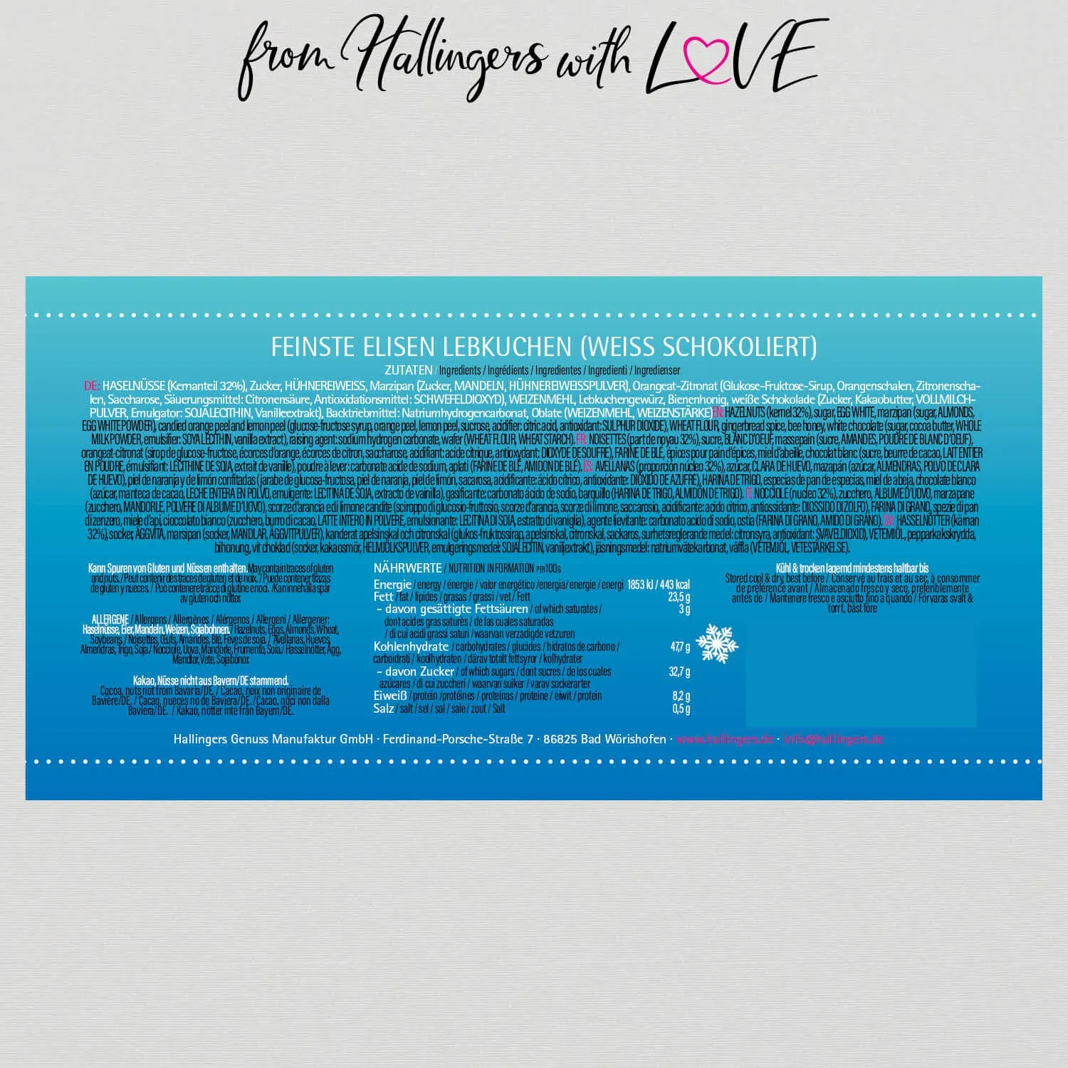 Weiß schokoliert (Elisenlebkuchen, schokoliert)