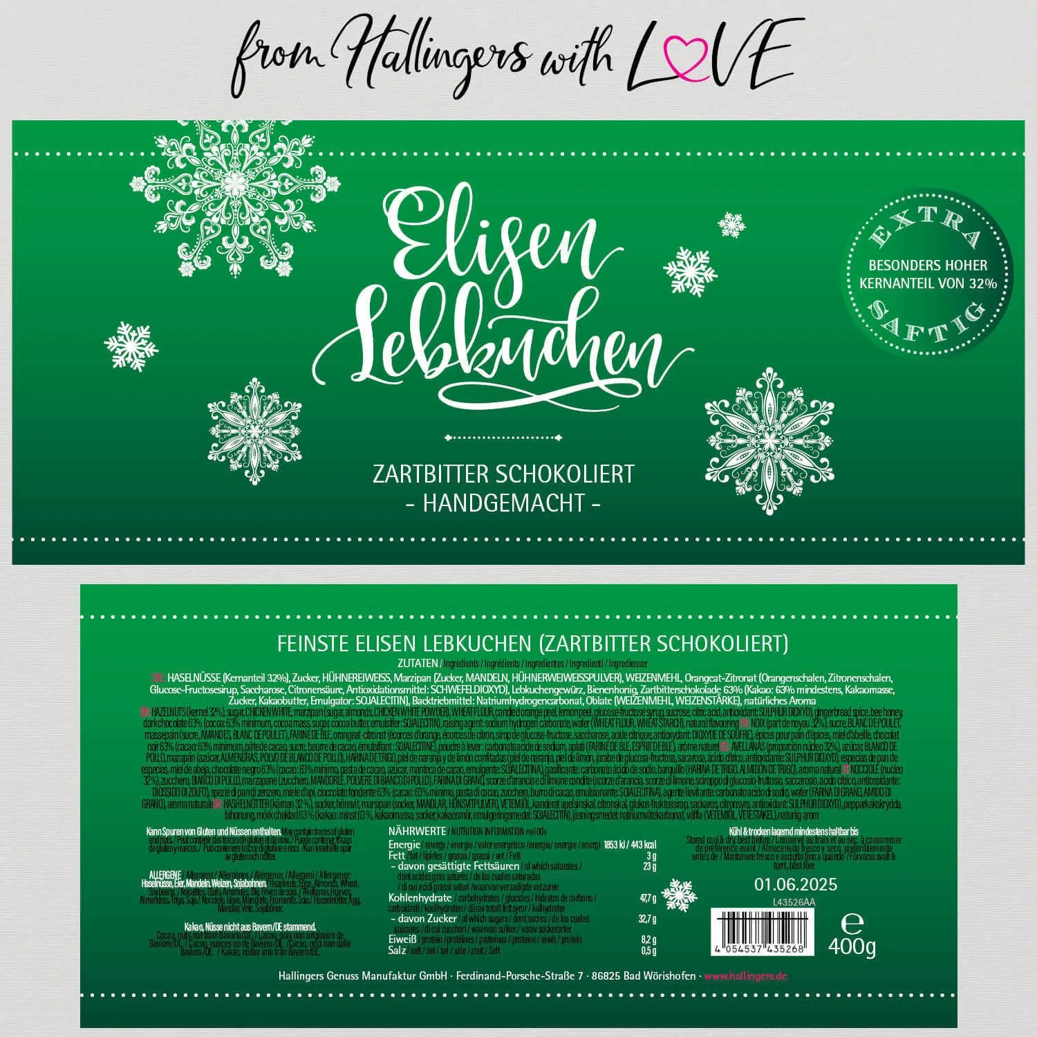 Zartbitter Schokoliert (Elisenlebkuchen)