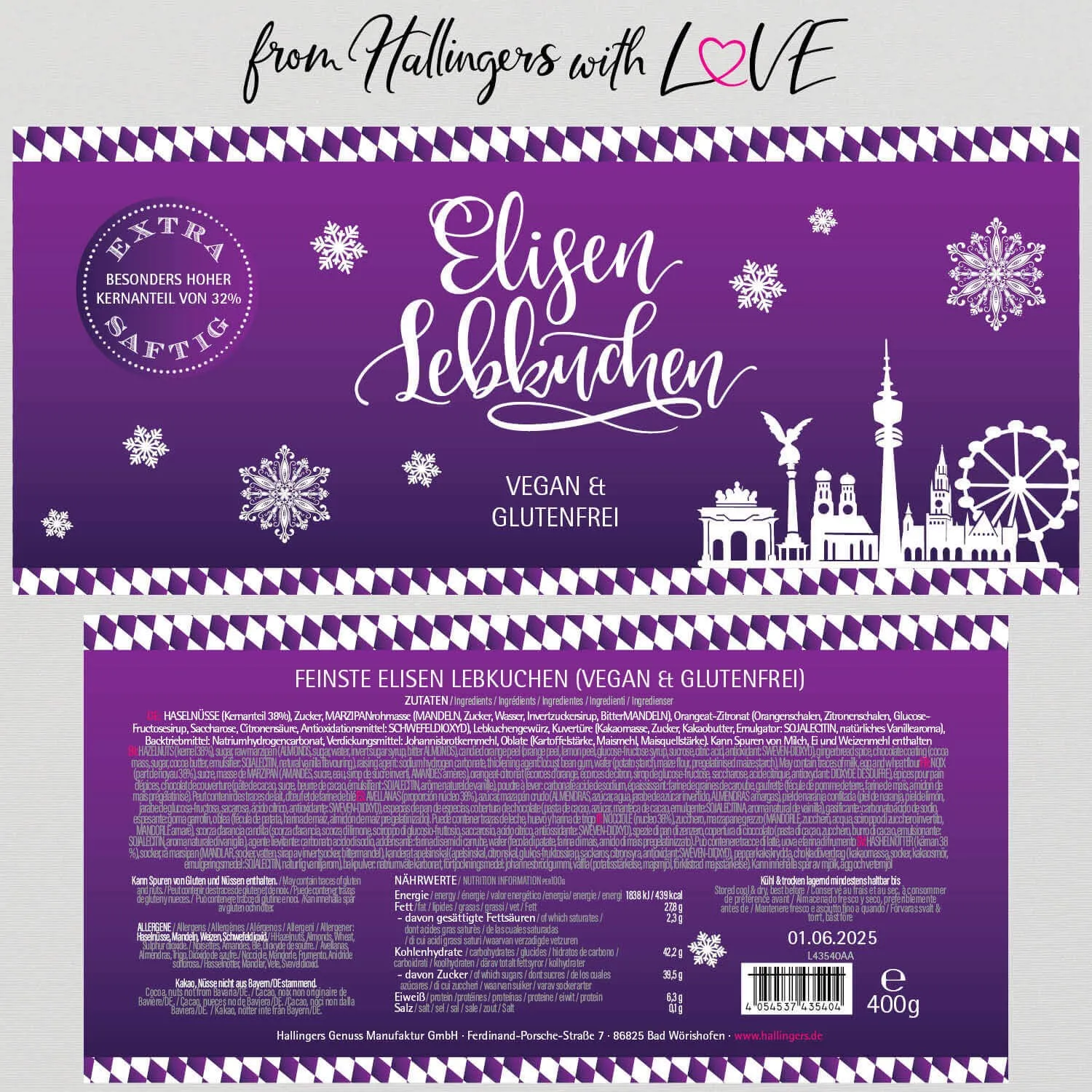 Vegan & glutenfrei, Edition Bavaria (Elisenlebkuchen, vegan)