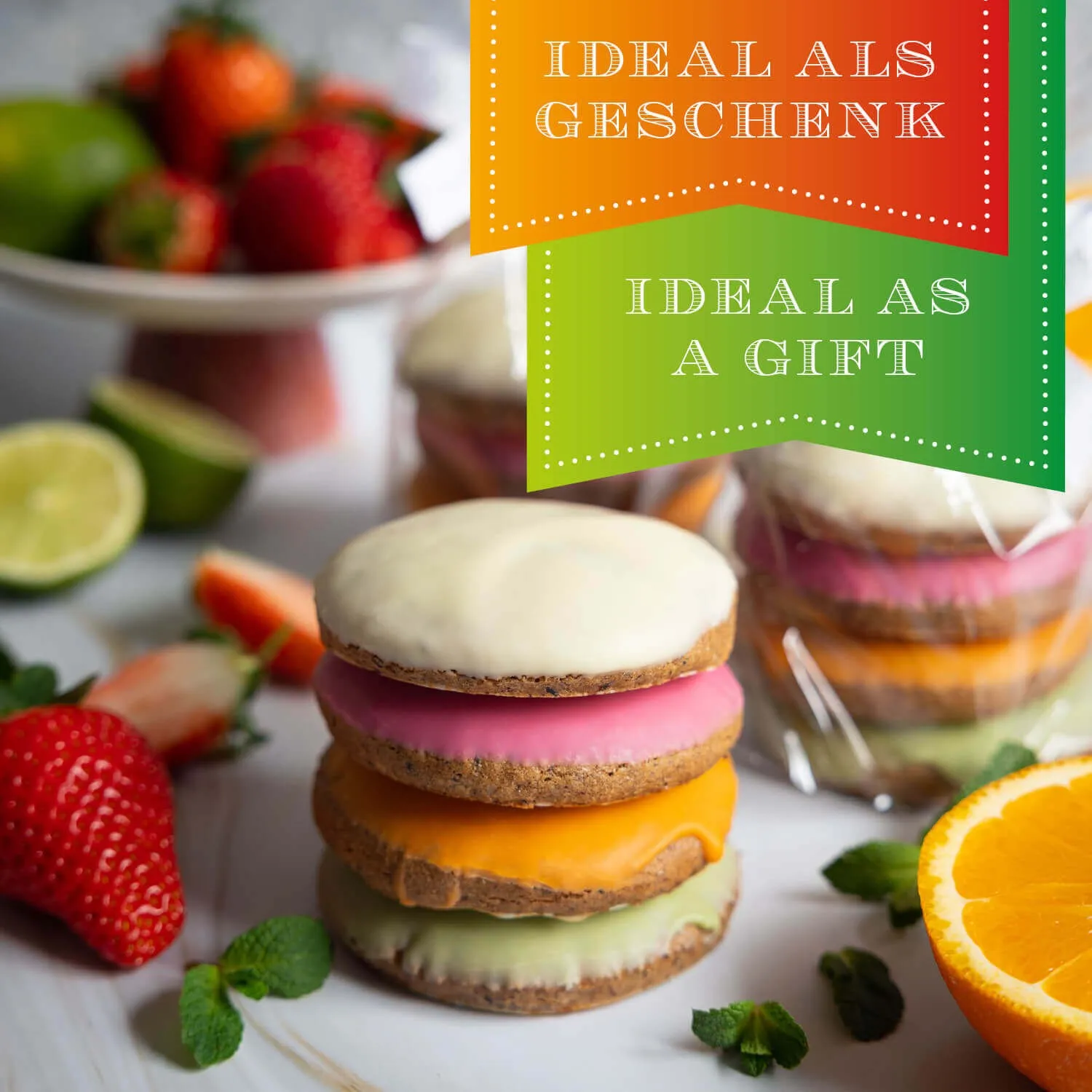 Frisch geröstete Haselnüsse und Mandeln machen unsere Lebkuchen besonders saftig - besonders hoher Nussanteil.