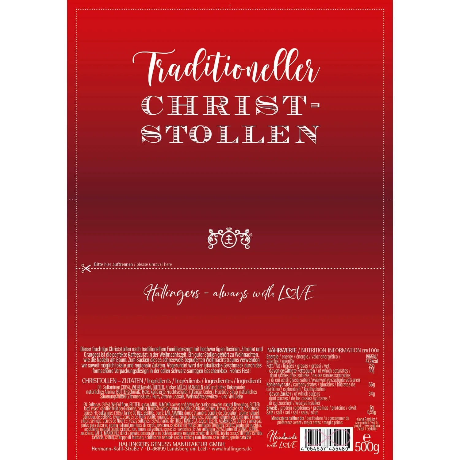 Traditioneller Christstollen (Christstollen)