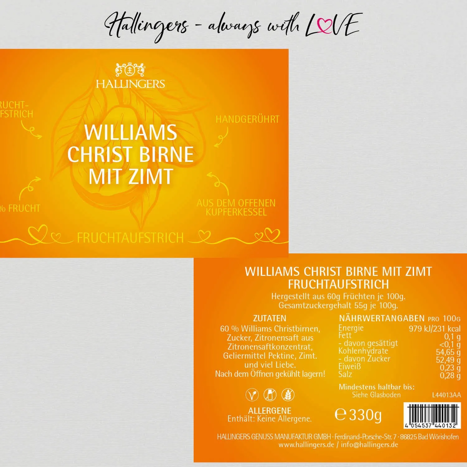 Williams Christbirne mit Zimt (Konfitüre)