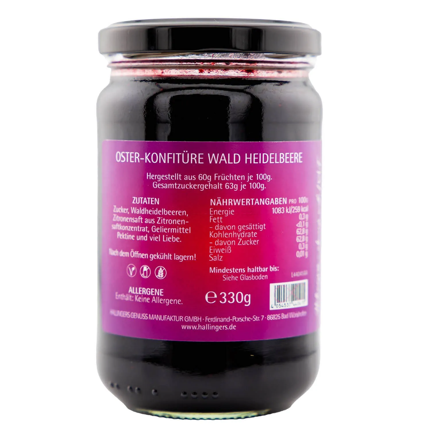 Oster Konfitüre Wald Heidelbeere (Konfitüre)