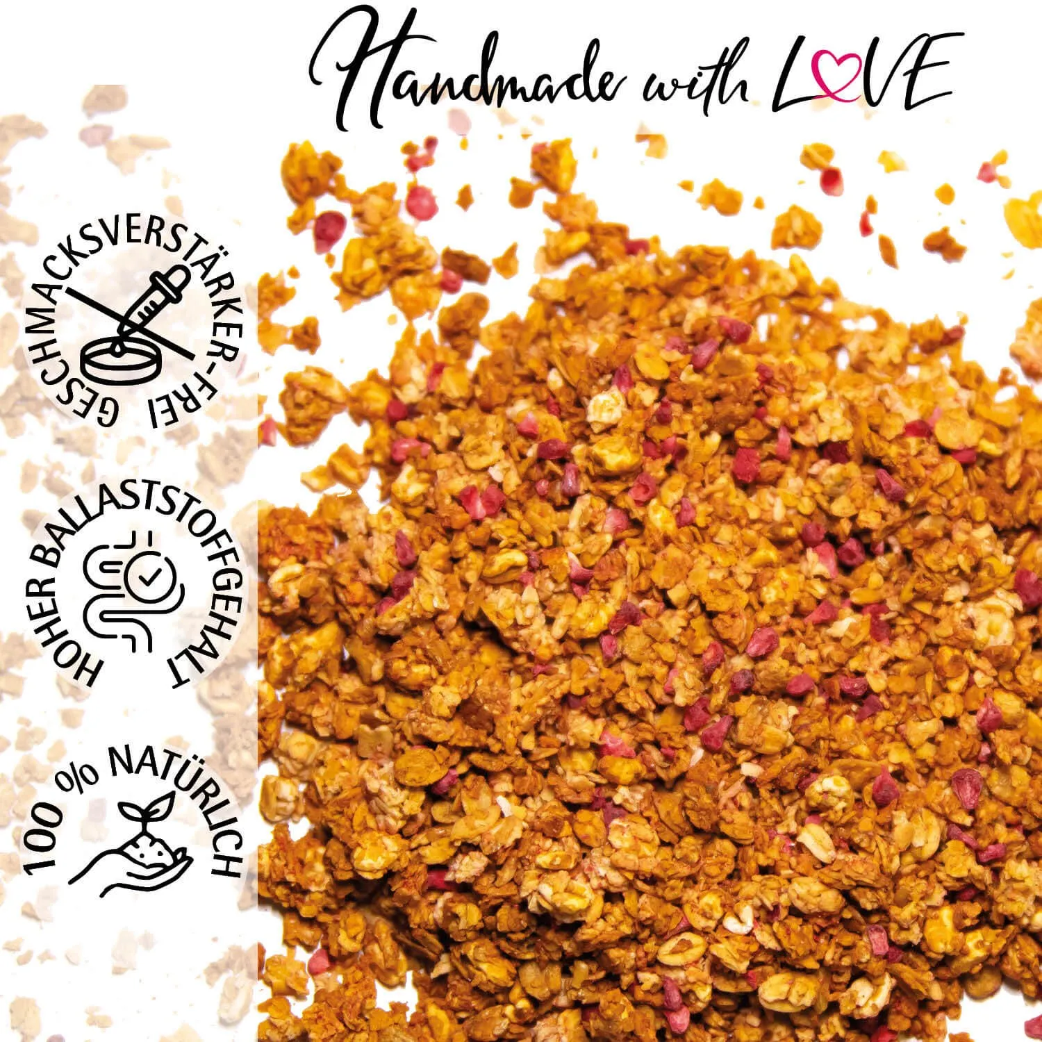 Zum Valentinstag, pink (Beeren-Müsli)