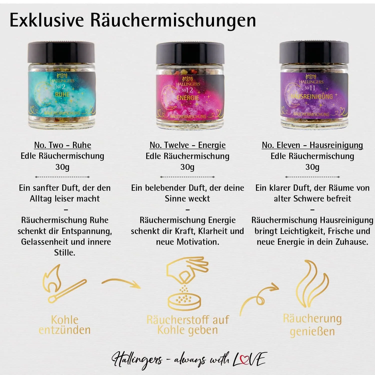 Rauhnacht to go (3 Räucherwerke im Glas)