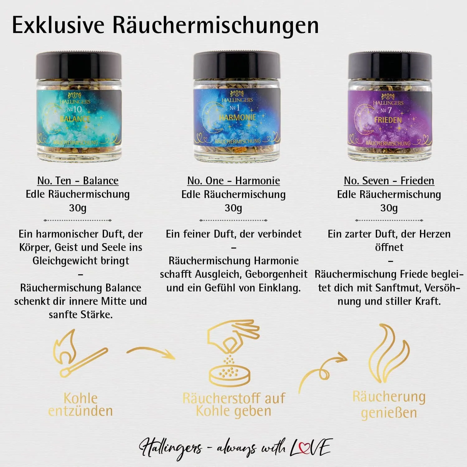 Schutz & Balance (3 Räucherwerke im Glas)