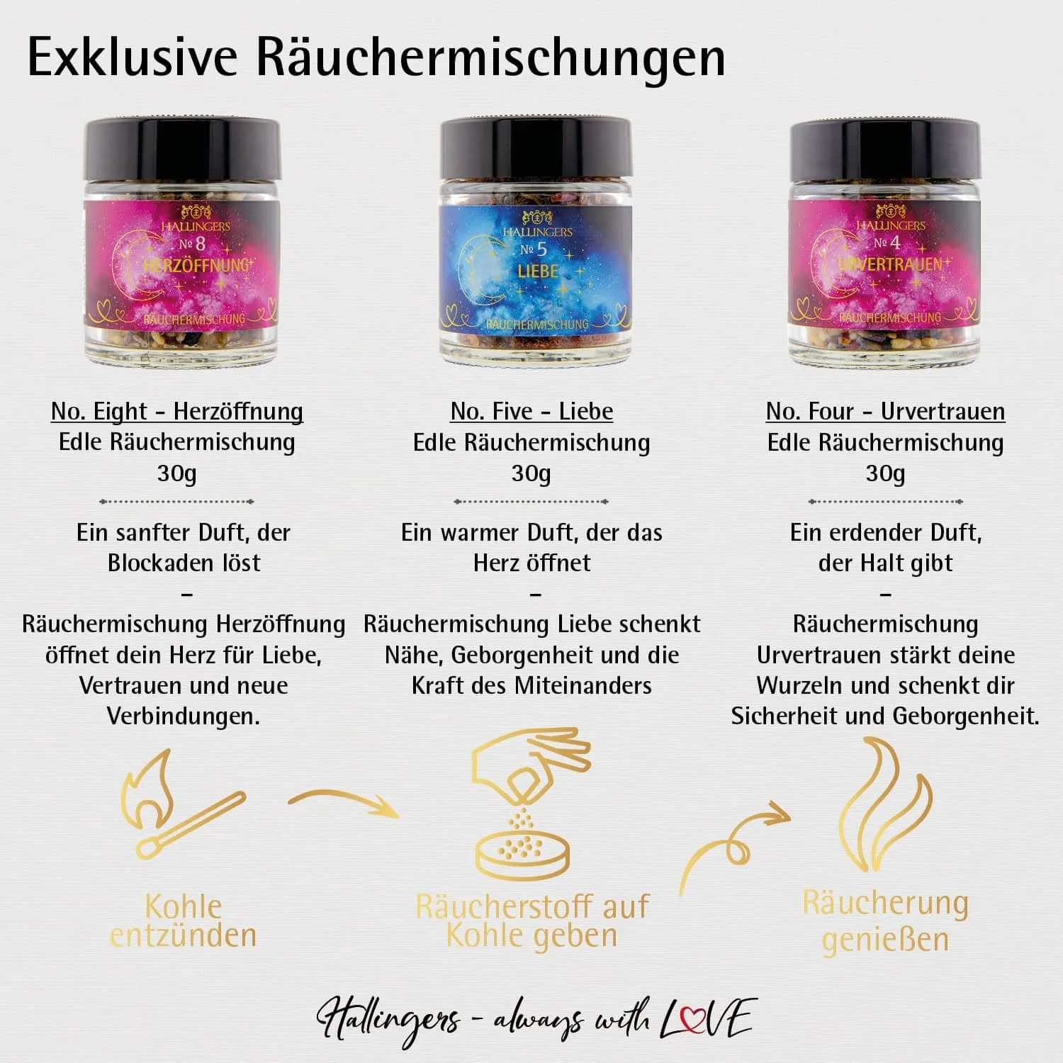 Kraft & Liebe (3 Räucherwerke im Glas)