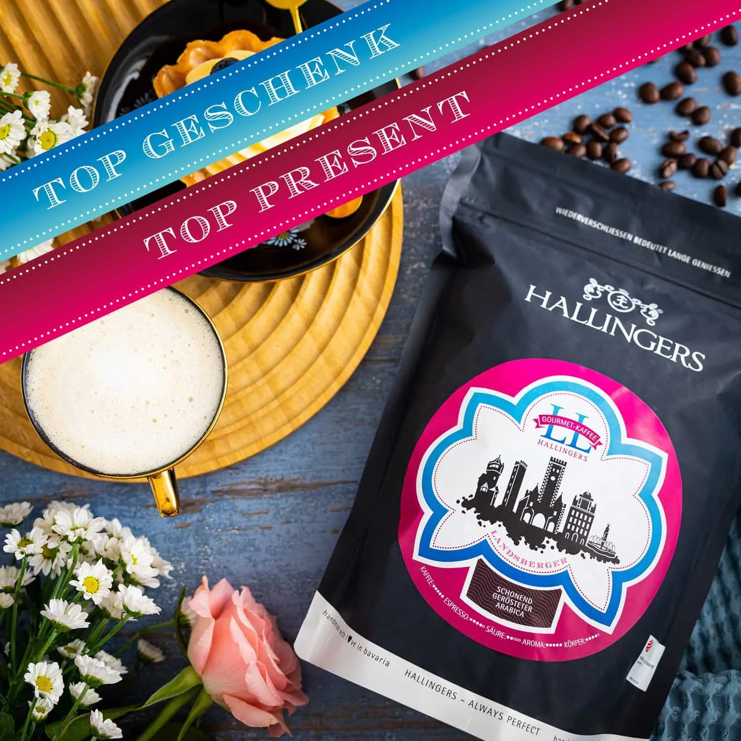 Das perfekte Geschenk für alle Kaffeeliebhaber und Genießer! Mit Liebe und Kaffee wird alles gut.