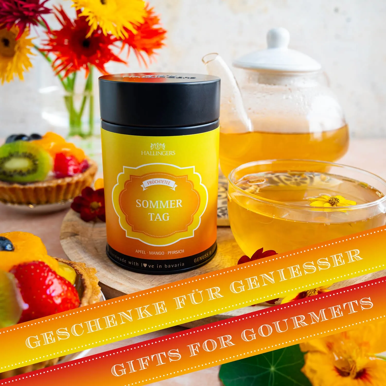 Apfel · Mango · Pfirsich\nZubereitung: 100°C, 6-10 Min., 2 TL