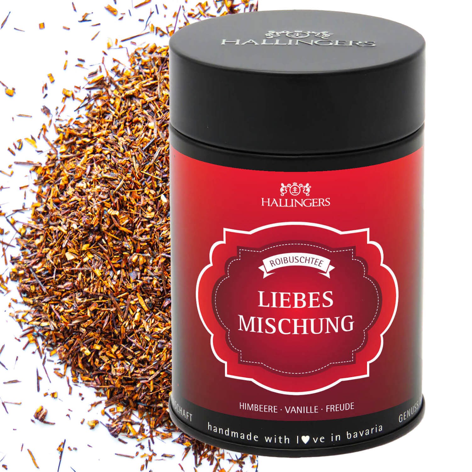 Loser Tee Geschenk zum Valentinstag - Roibusch-Tee/Rooibos mit Himbeere & Vanille, edle Geschenkdose "Liebesmischung", Geschenkidee für Freundin sie i