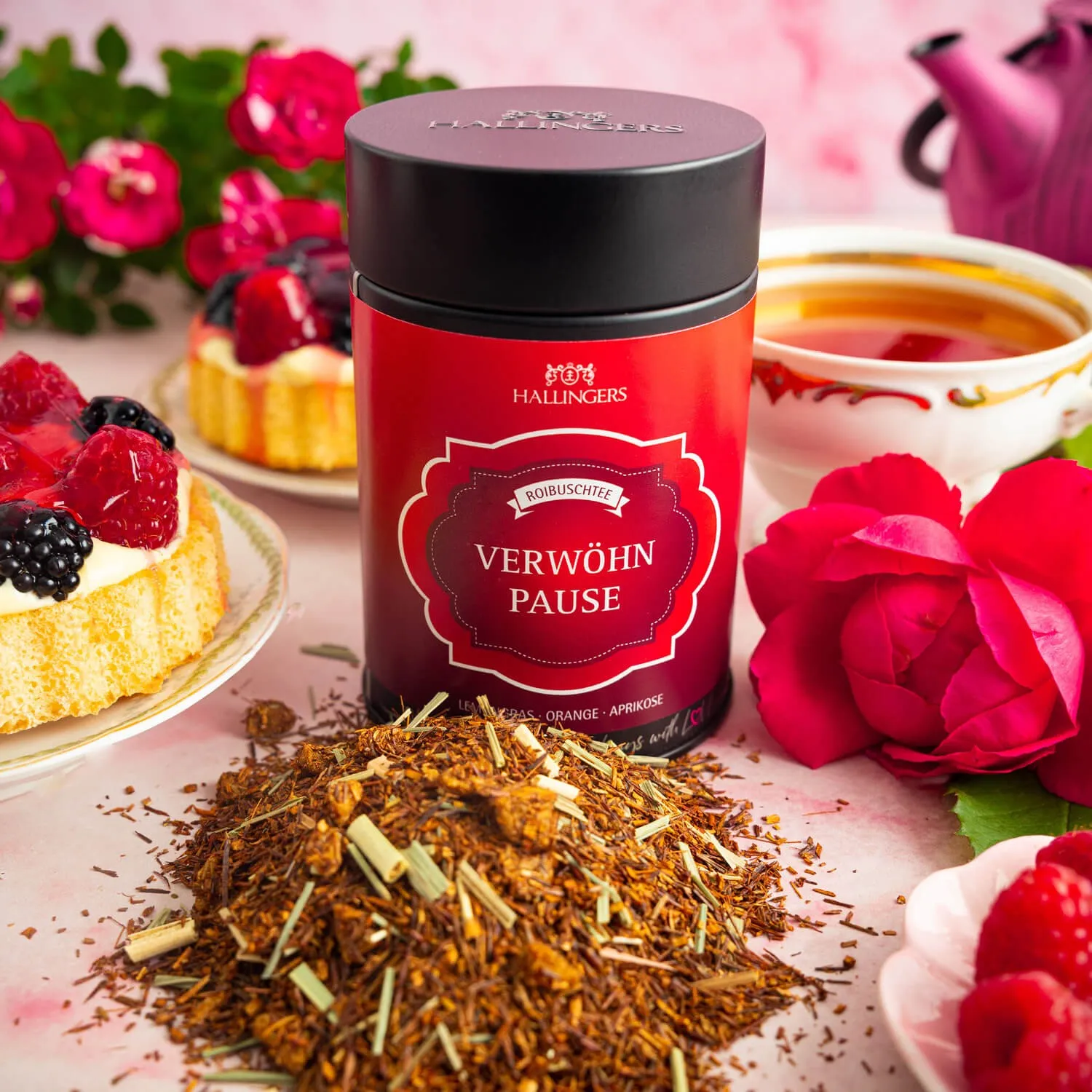 Ein Rotbuschtee der Extraklasse mit ausgewählten Früchten, Blüten oder Kräutern.