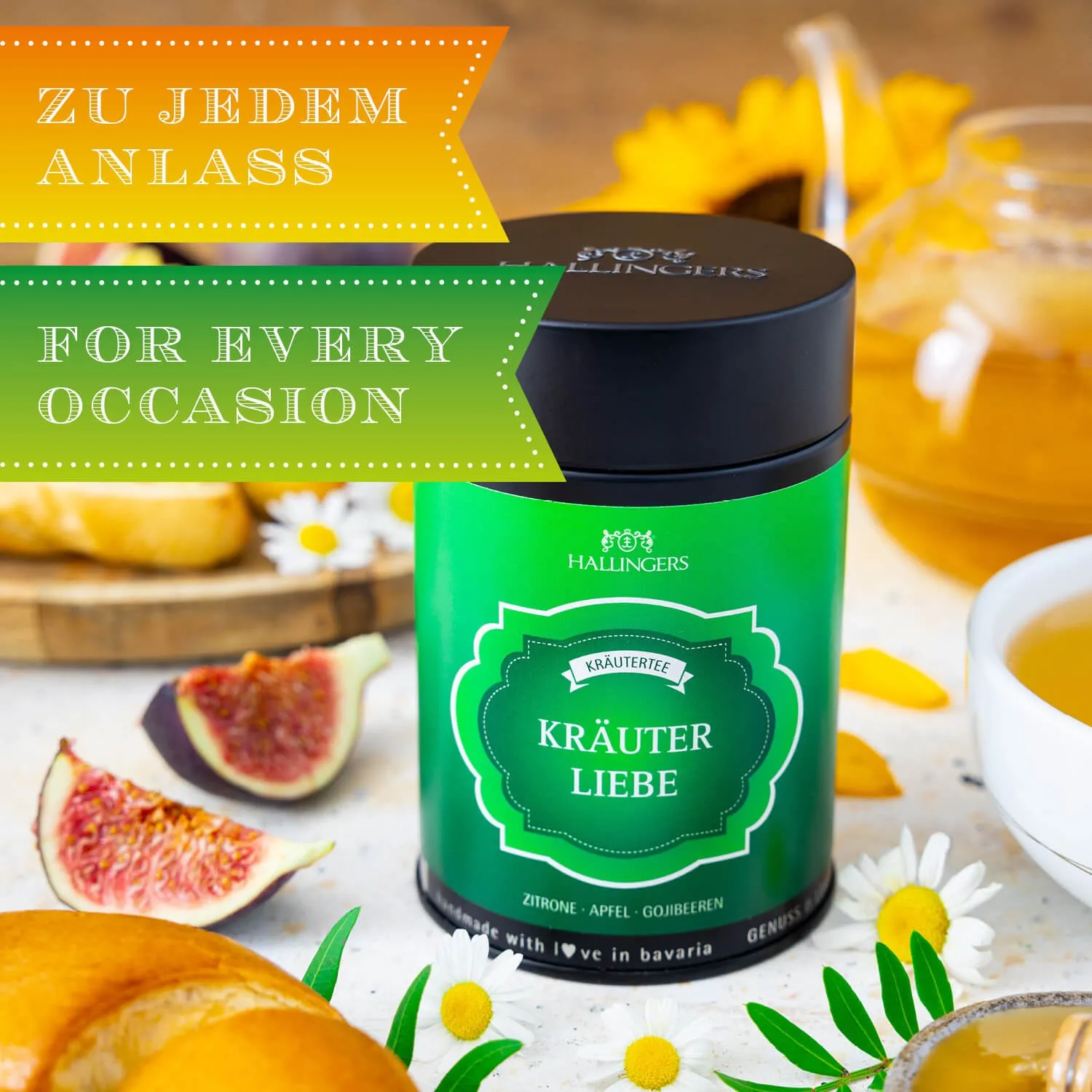 Hochwertiger Kräutertee mit vollreifen Kräutern, Gewürzen und Früchten aus der Natur.