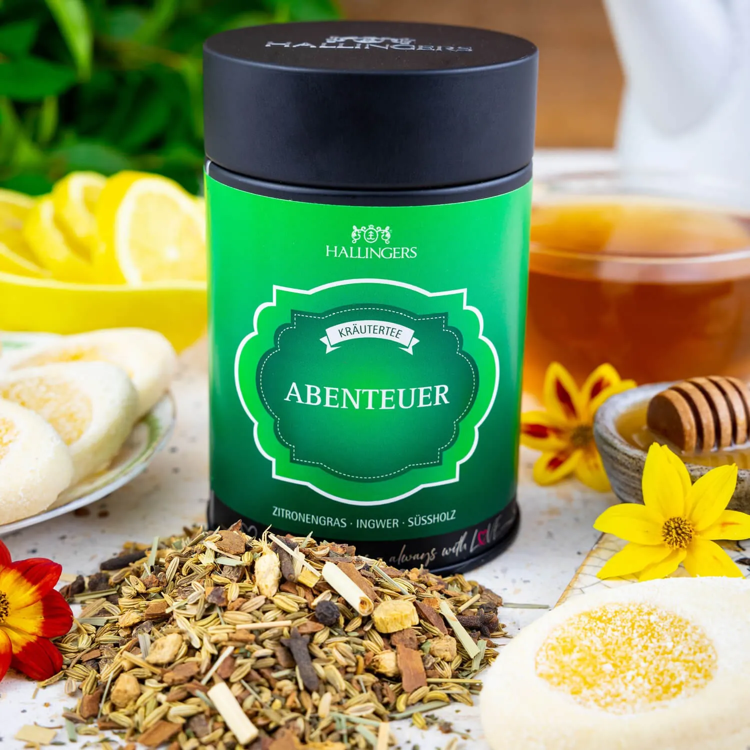 Ein Kräutertee der Extraklasse. Eine geschmackvolle Sinfonie ausgewählten Früchten, Blüten und Kräutern.