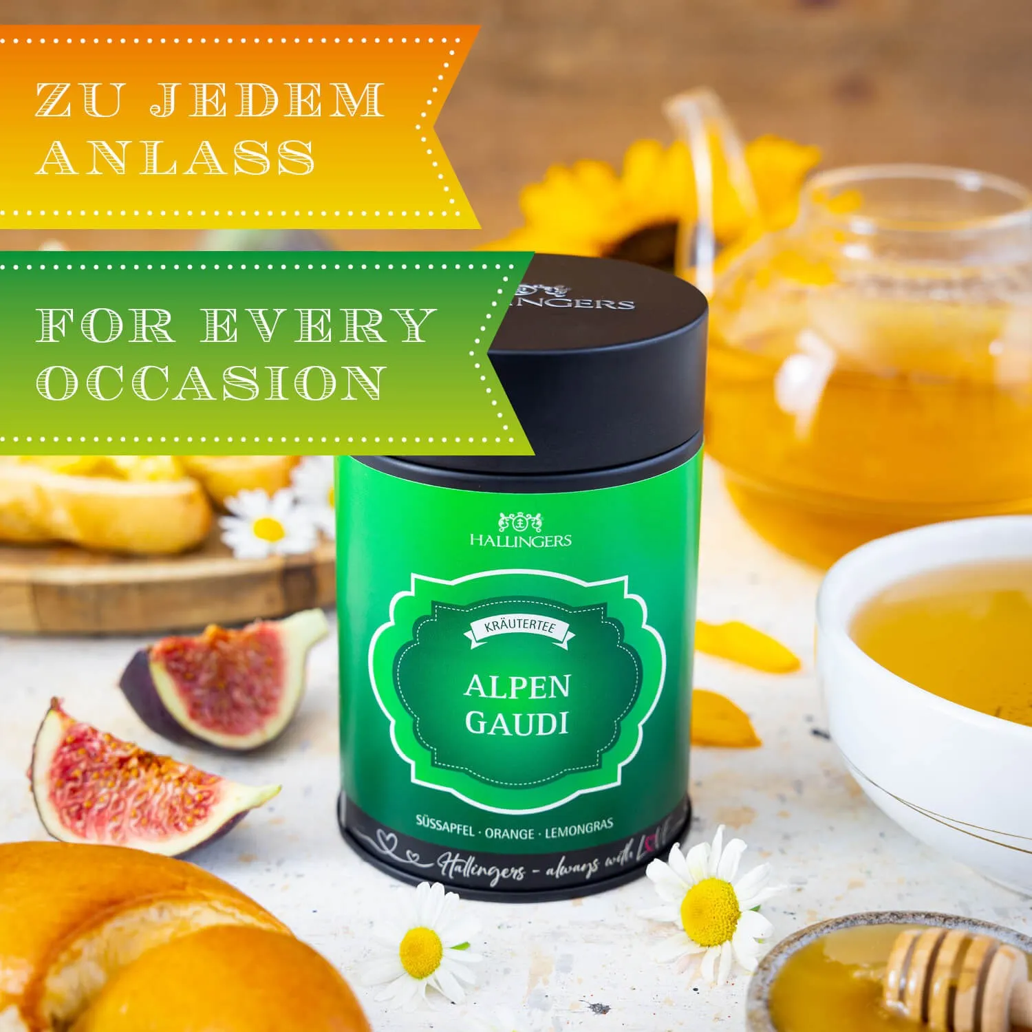 Hochwertiger Kräutertee mit vollreifen Kräutern, Gewürzen und Früchten aus der Natur.