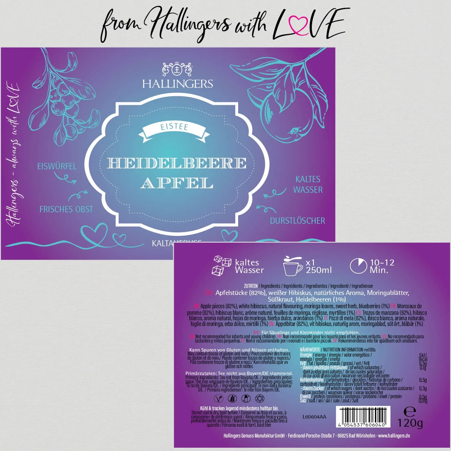 Heidelbeere-Apfel (Früchtetee, ColdBrew)