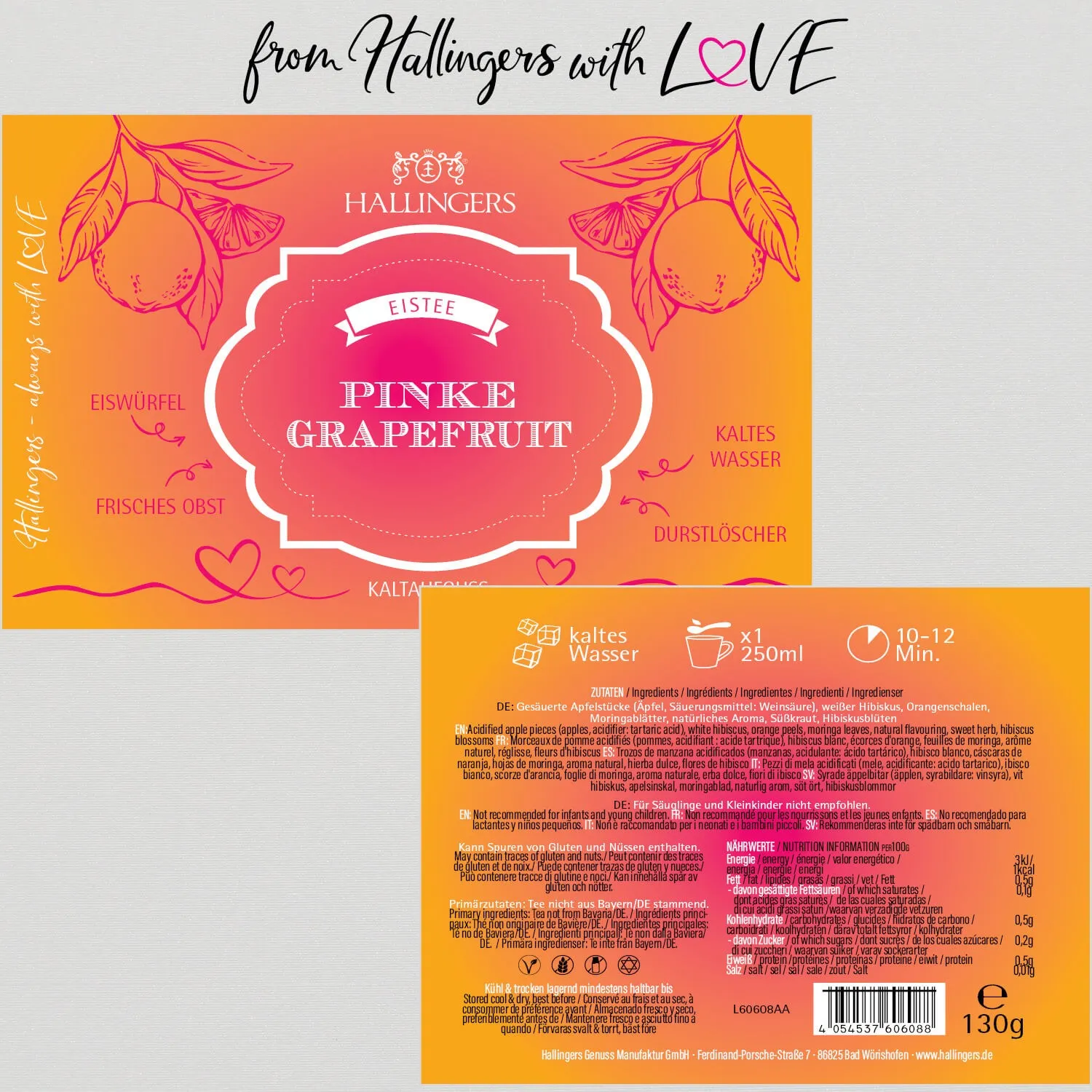 Pinke Grapefruit (Früchtetee, ColdBrew)