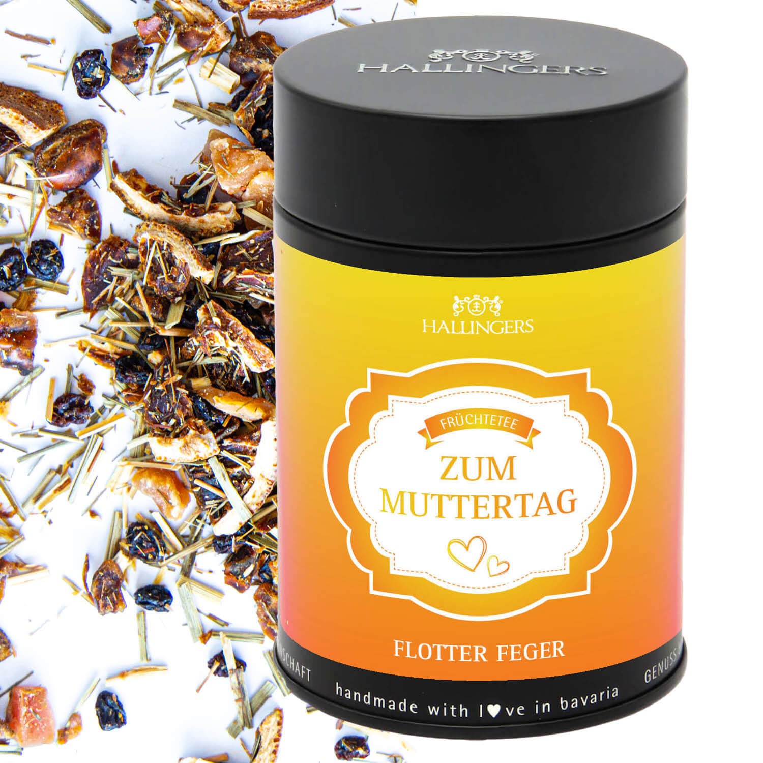 Tee Geschenk Muttertag & Vatertag - Muttertagsgeschenk Loser Früchte-Tee mit Dattel, Orange & Lemongras, edle Geschenkdose "Zum Muttertag", Geschenkid