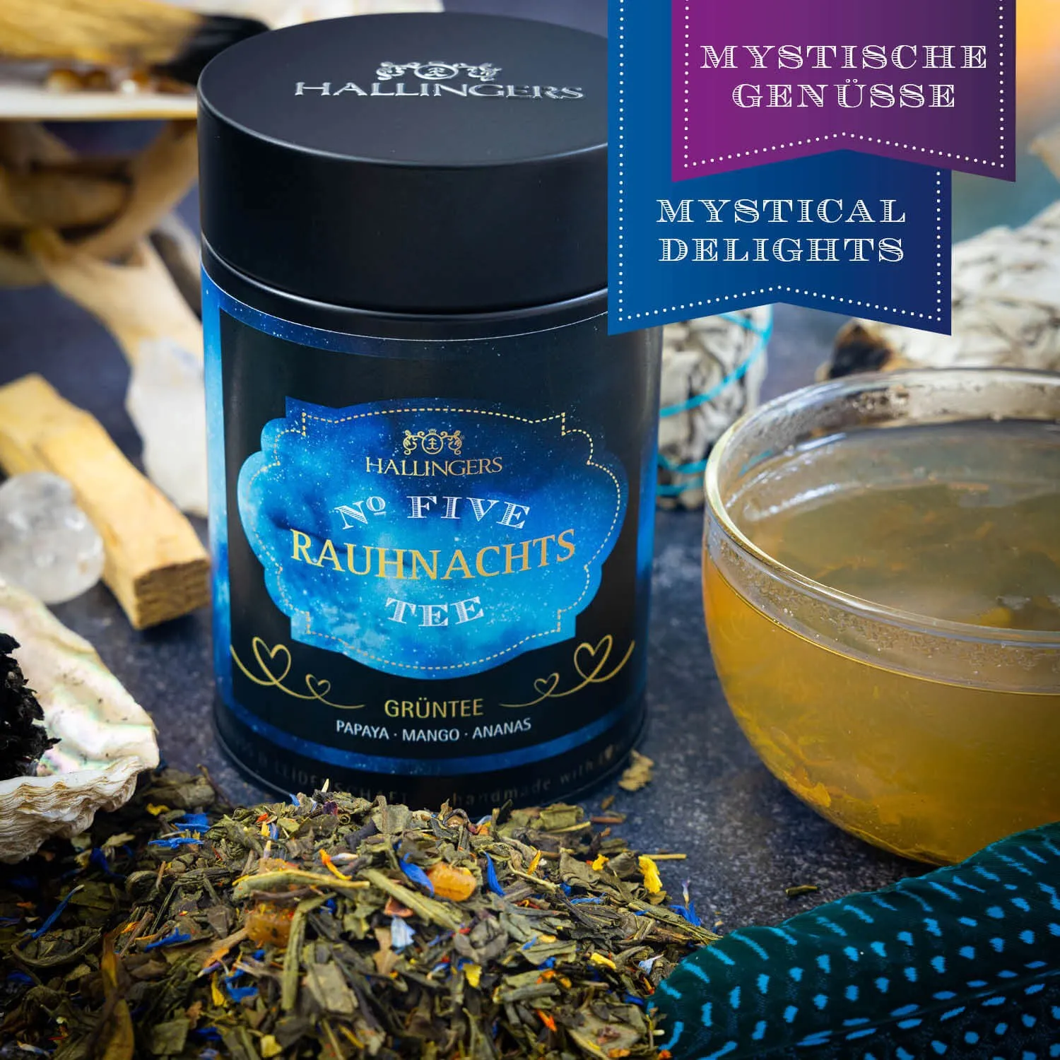 Hochqualitativer Früchtetee, vollgepackt mit vollreifen Früchten und Blüten aus der Natur.