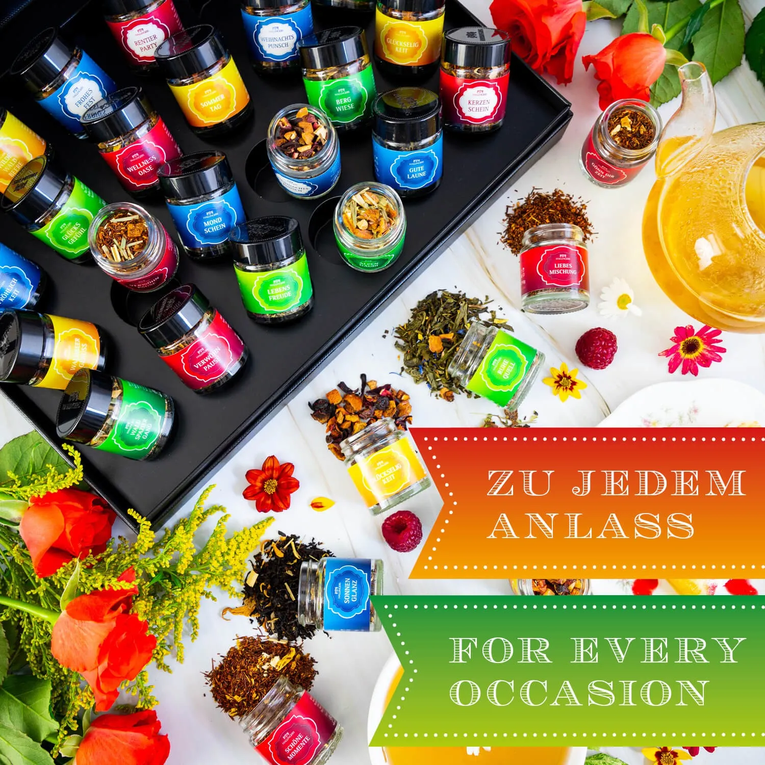 Genieße das Leben mit einer täglichen Kanne Hallingers Tee.