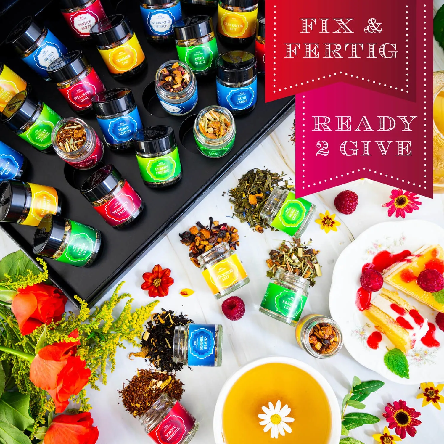 Verschenke puren Genuss aus erlesenen, naturbelassenen Rohstoffen, ohne Konservierungsstoffen, Geschmacksverstärkern & künstlichen Farbstoffen!