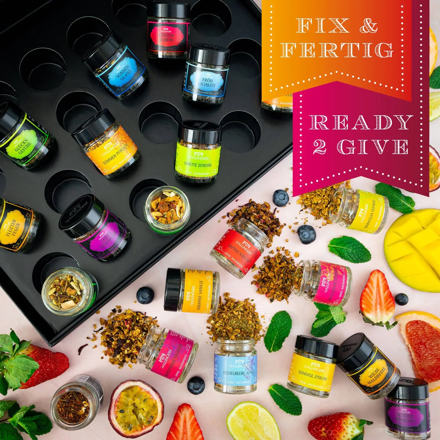 Verschenke puren Genuss aus erlesenen, naturbelassenen Rohstoffen, ohne Konservierungsstoffen, Geschmacksverstärkern & künstlichen Farbstoffen!