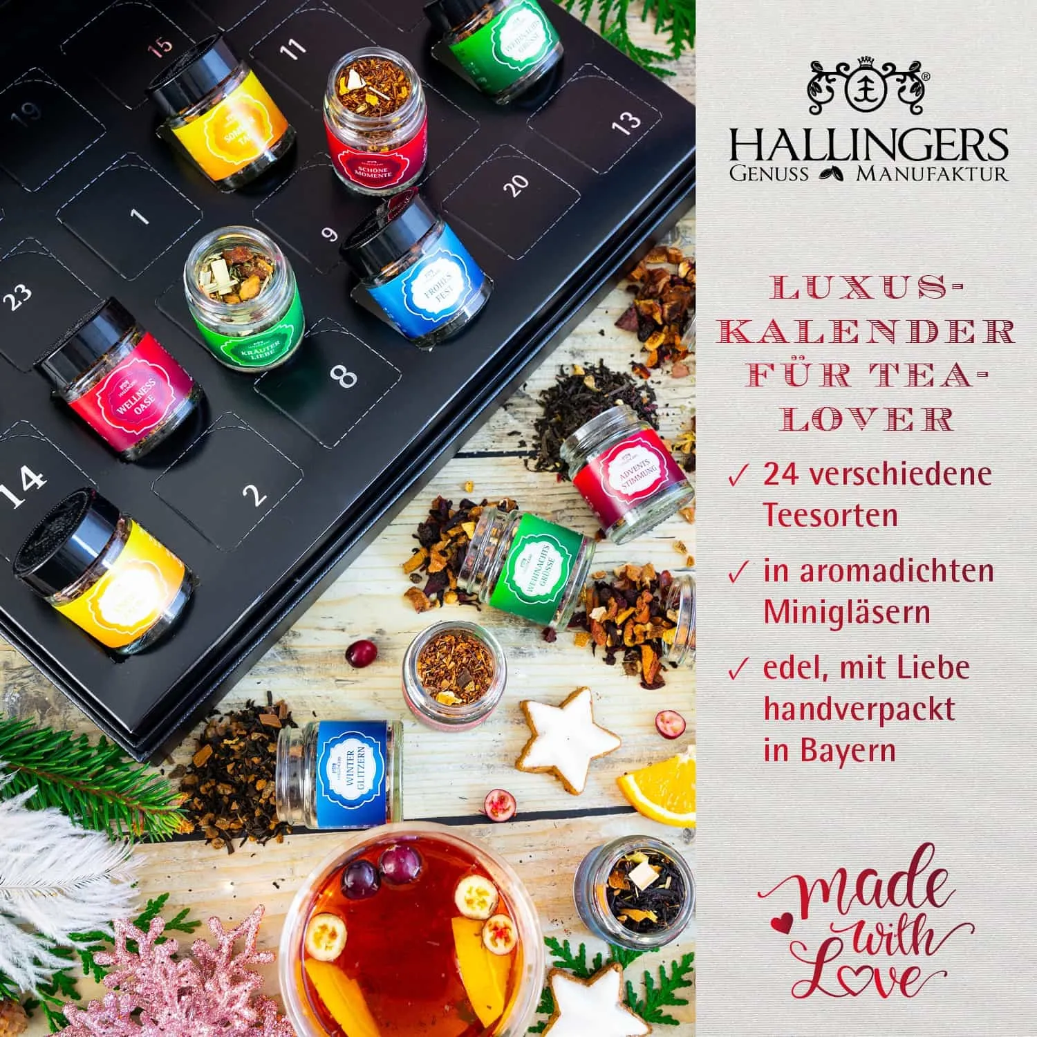 Verschenke puren Genuss aus erlesenen, naturbelassenen Rohstoffen, ohne Konservierungsstoffen, Geschmacksverstärkern & künstlichen Farbstoffen!