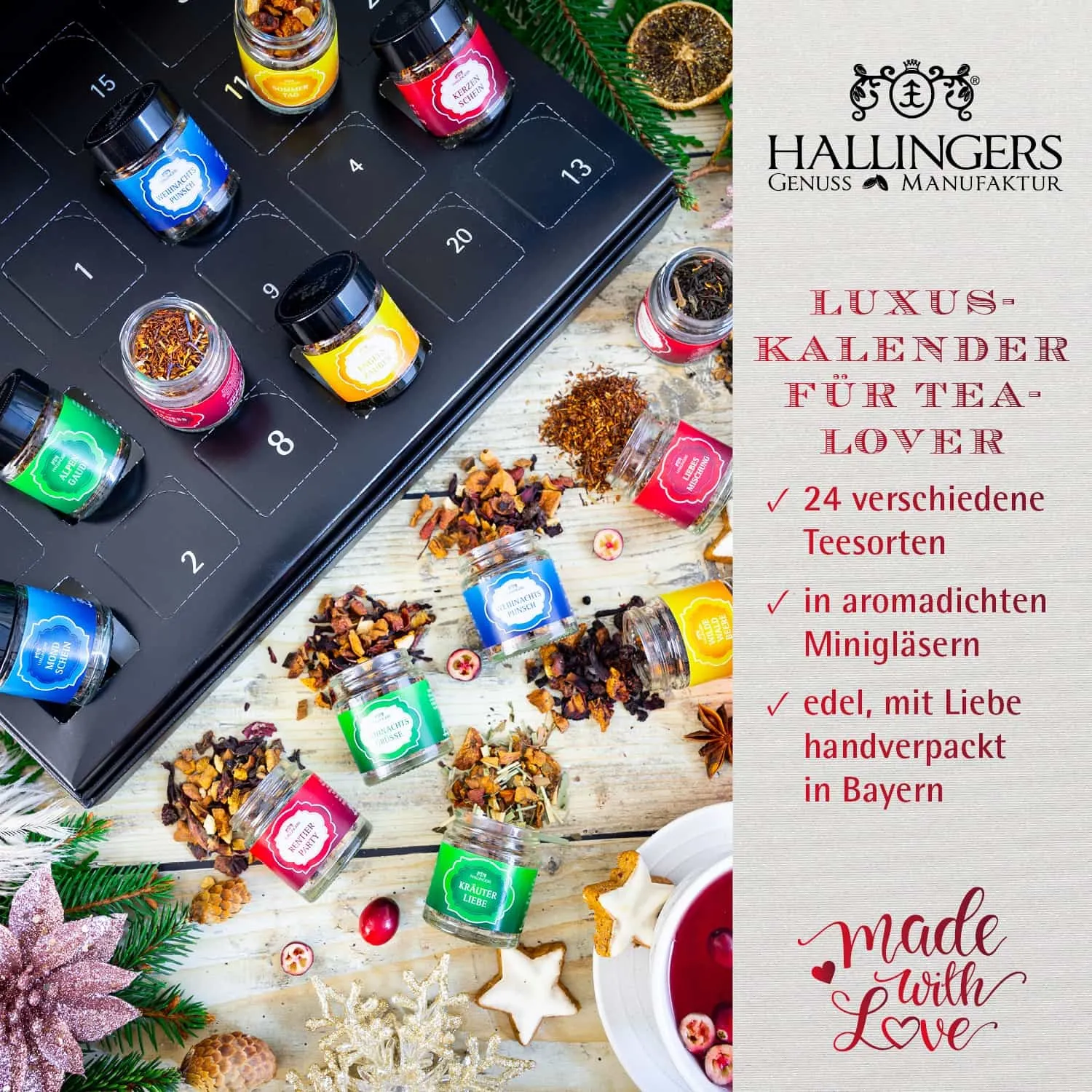 Verschenke puren Genuss aus erlesenen, naturbelassenen Rohstoffen, ohne Konservierungsstoffen, Geschmacksverstärkern & künstlichen Farbstoffen!