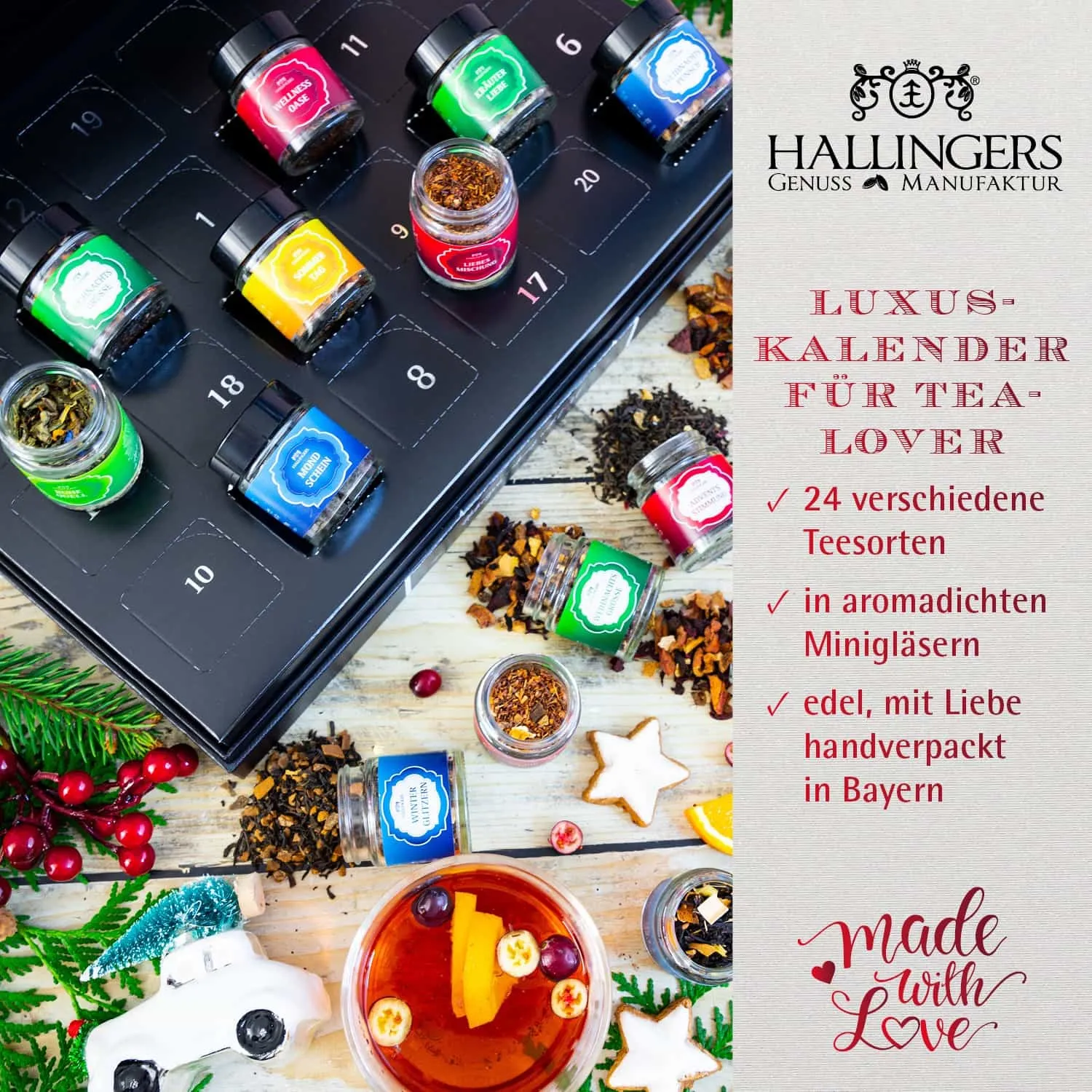 Verschenke puren Genuss aus erlesenen, naturbelassenen Rohstoffen, ohne Konservierungsstoffen, Geschmacksverstärkern & künstlichen Farbstoffen!