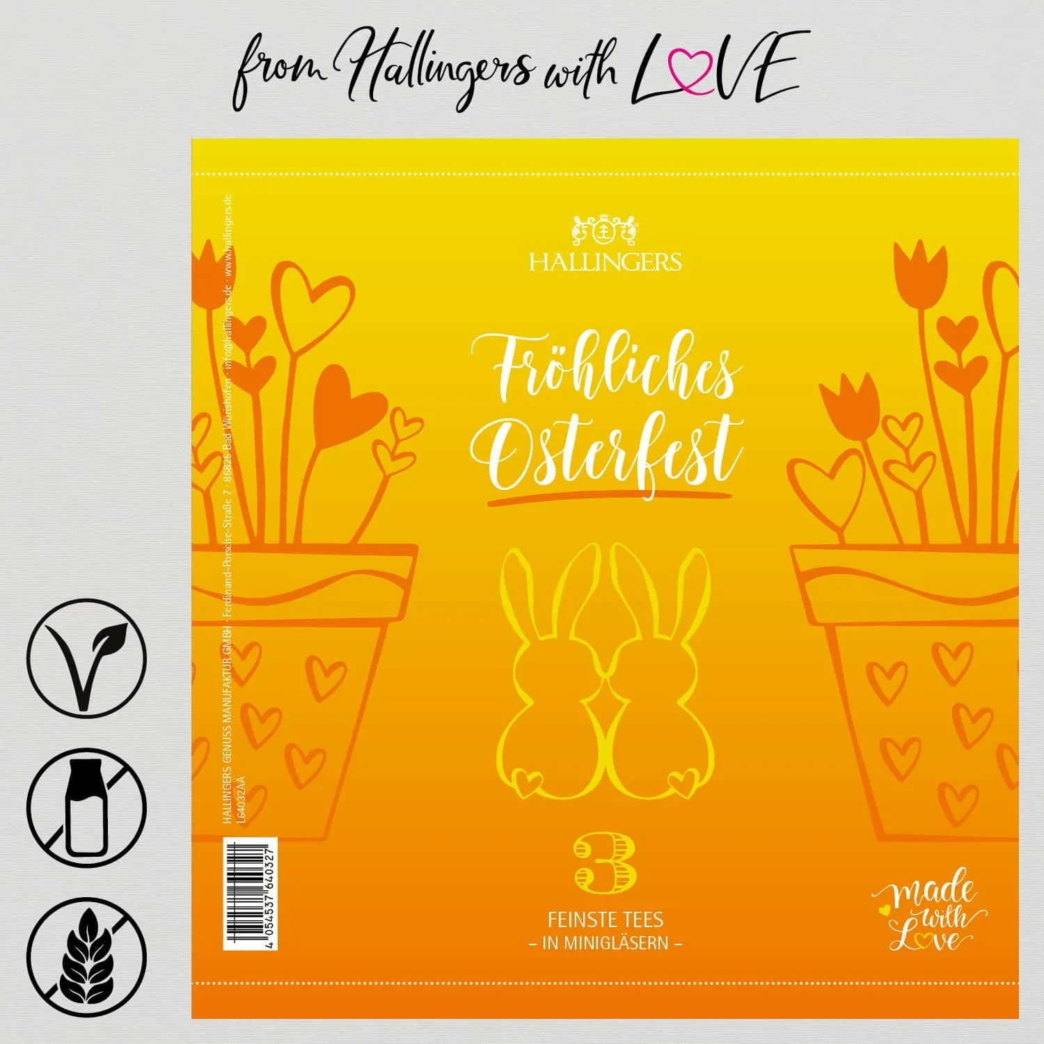 Fröhliches Osterfest (3 Tees im Glas)