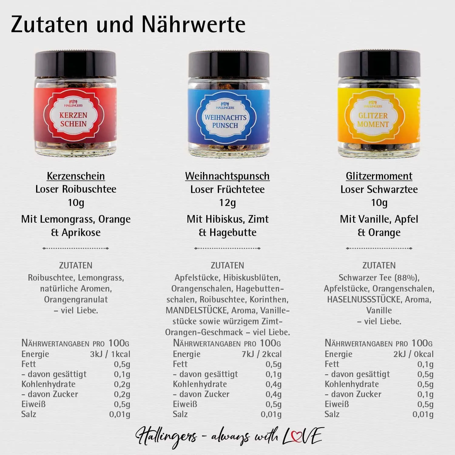 Schöne Weihnachten (vegane XMS-Tees) - Tee-Set, 3x loser Tee Geschenkdose