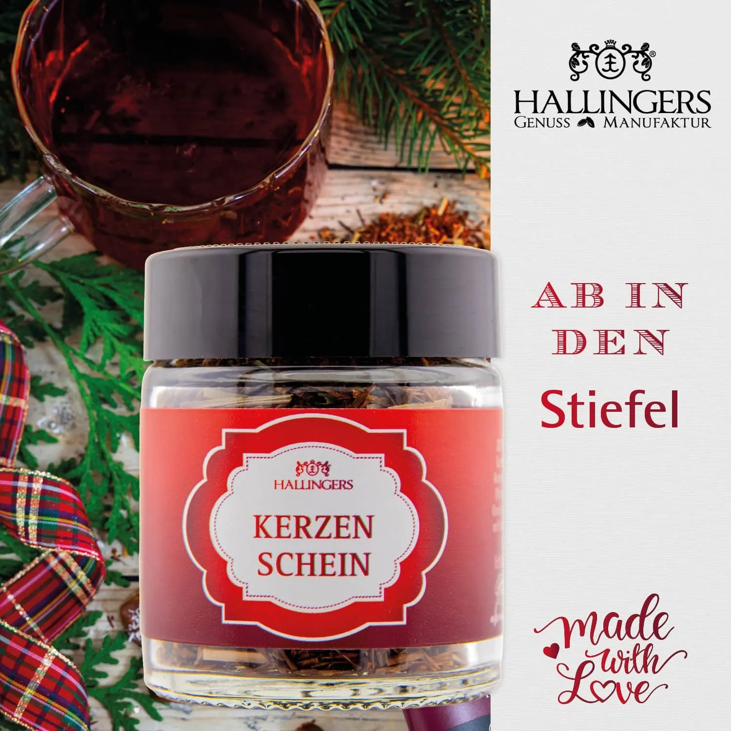 Überrasche Deine Liebsten mit einem originellen Adventskalender von Hallingers. Das perfekte Geschenk für alle Teeliebhaber!