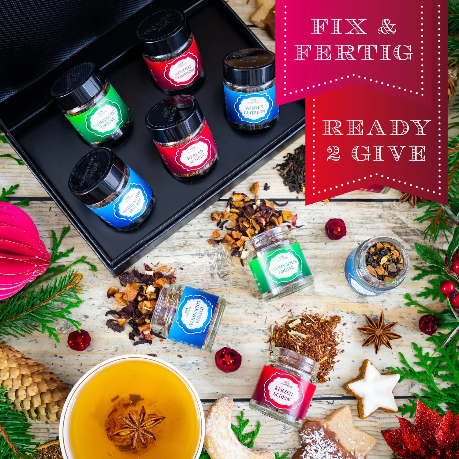 Genieße die Adventszeit mit einer täglichen Kanne Hallingers Tee.