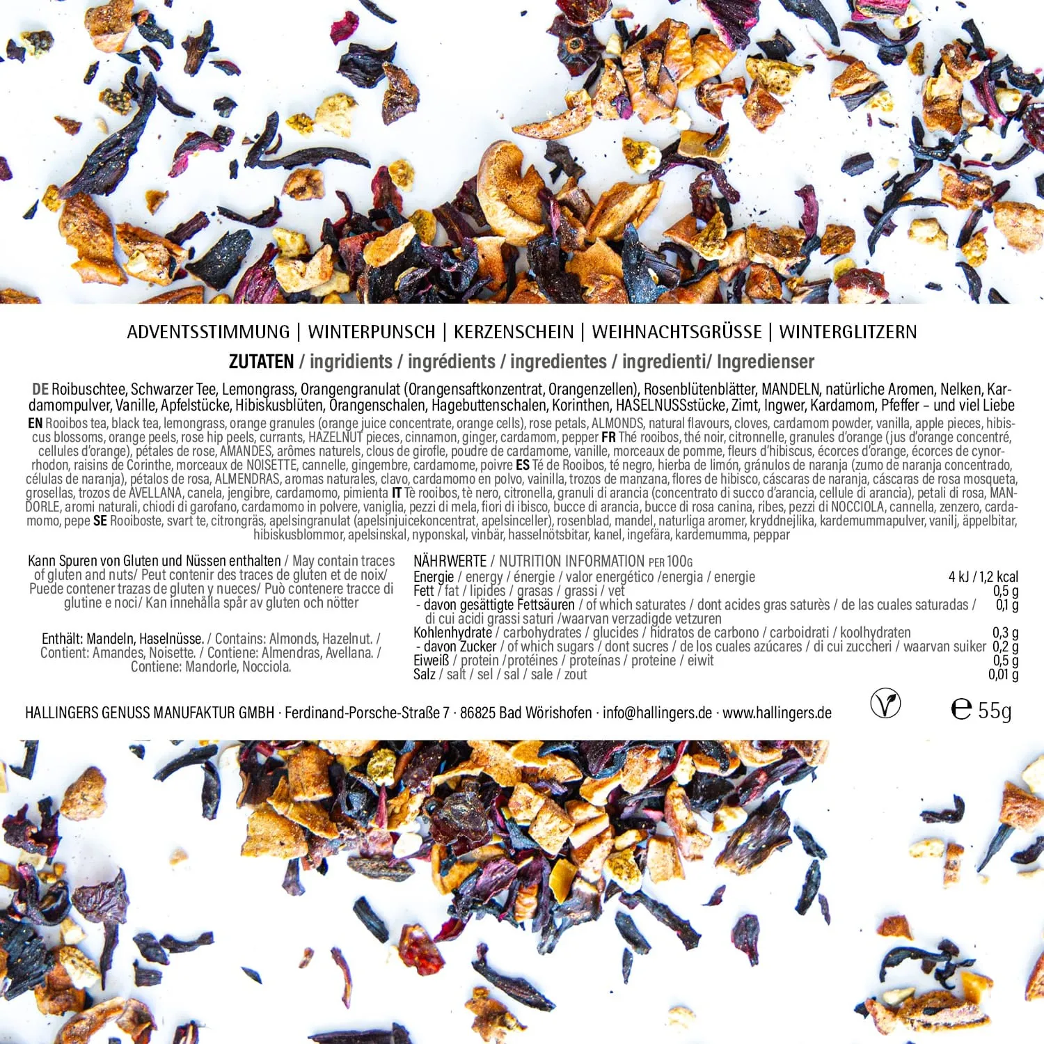 Herzlichen Dank (5 Winter-Tees im Glas)