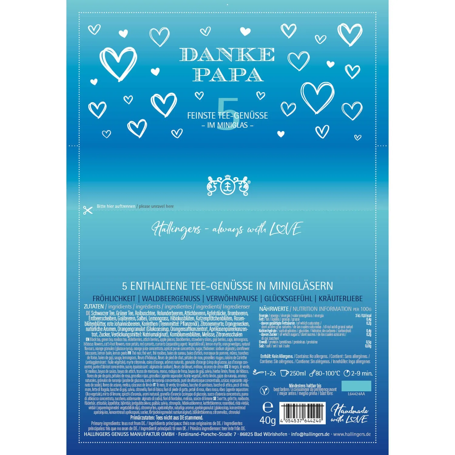 Danke Papa (5 Tees im Glas)