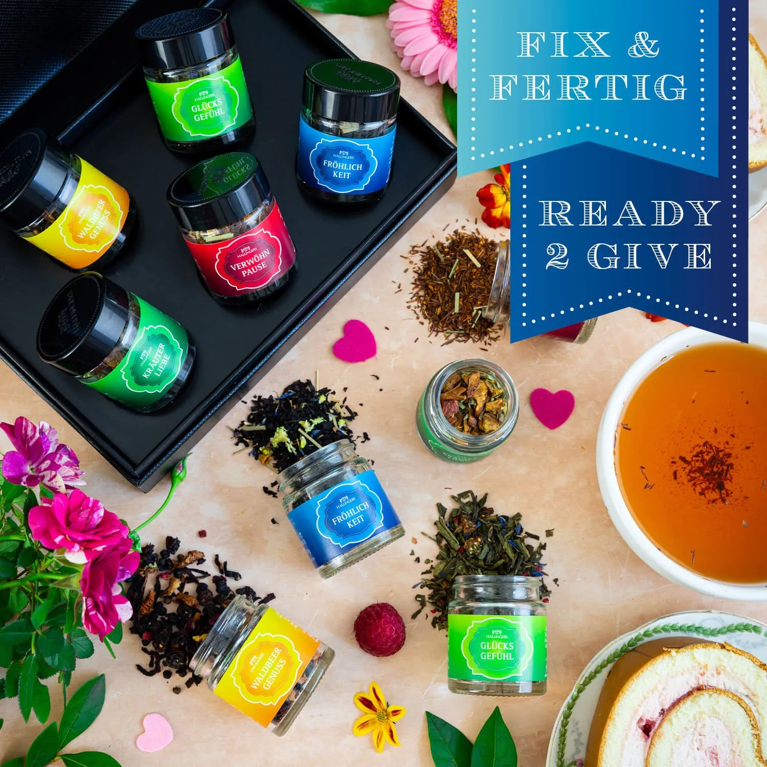 Feier Deinen Geburtstag mit einer Kanne Hallingers Tee oder verschenke dieses Set zum Geburtstag an jemand anderen.