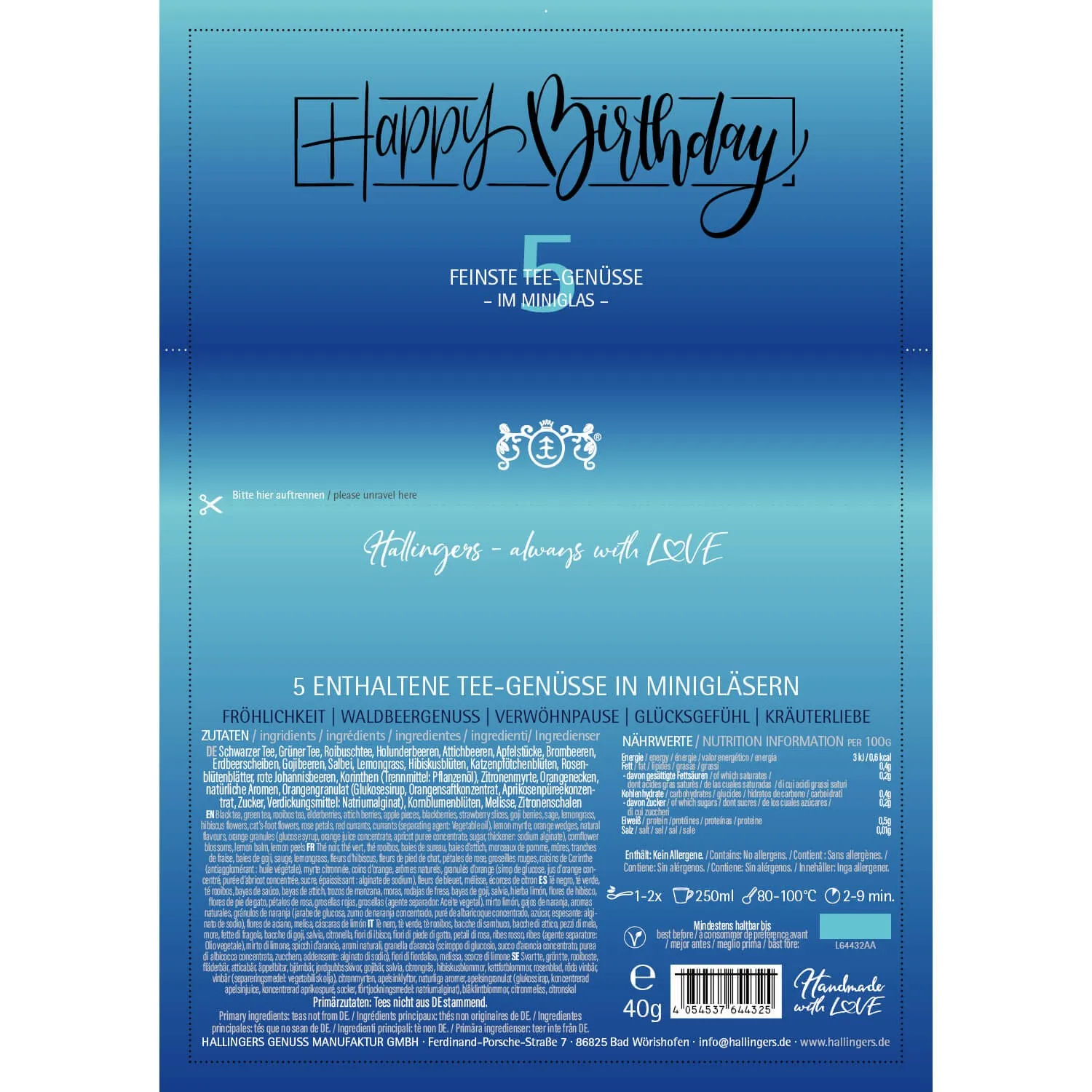 Happy Birthday (5 Tees im Glas)