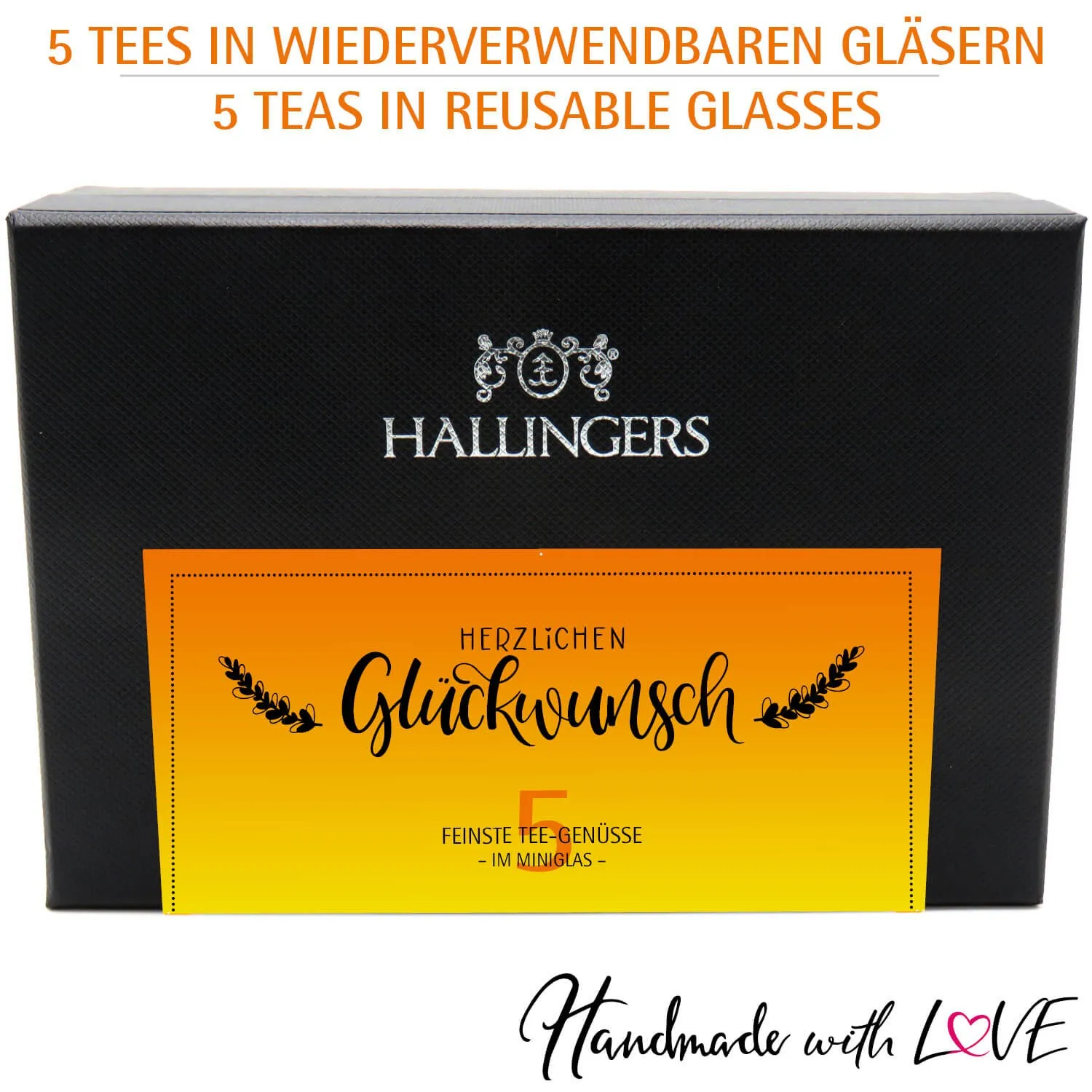 Herzlichen Glückwunsch (5 Tees im Glas)