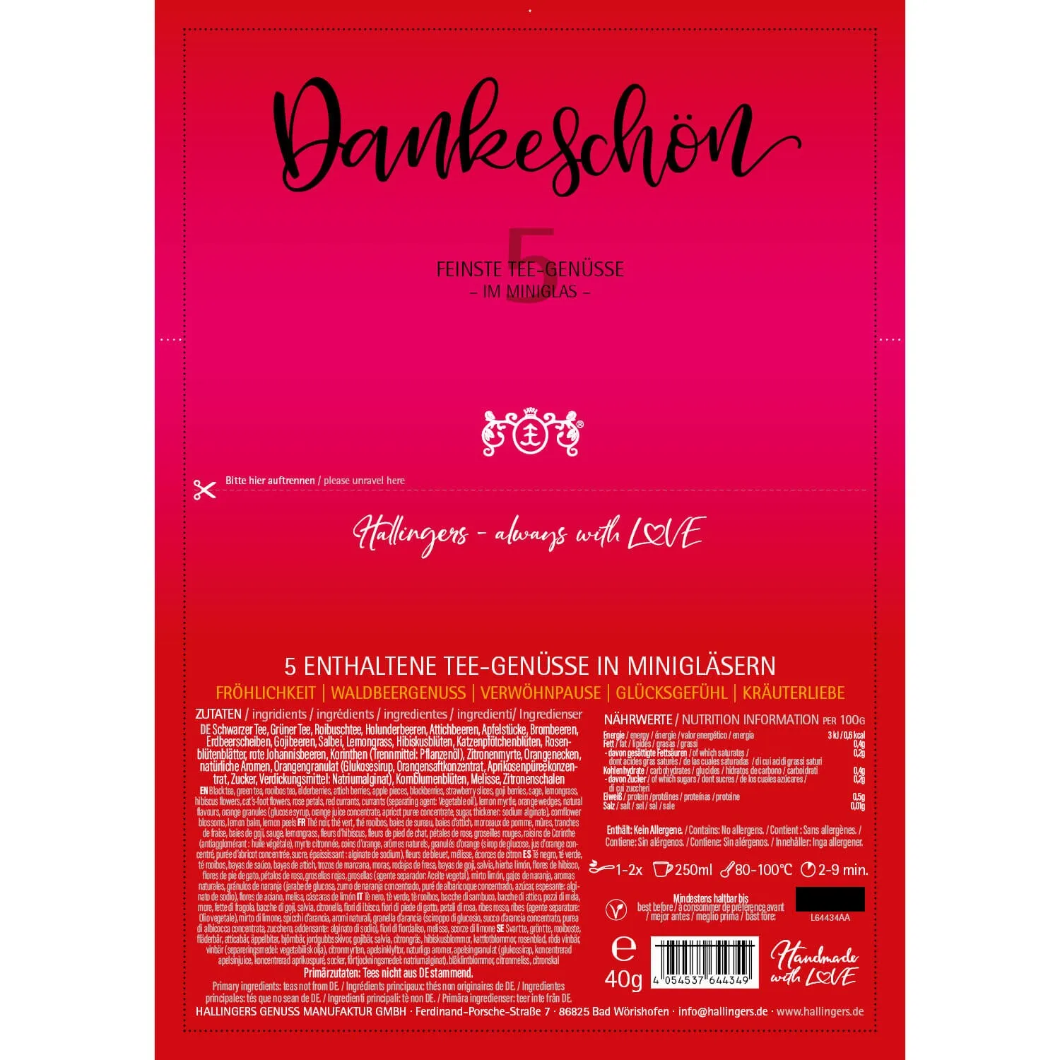 Dankeschön (5 Tees im Glas)