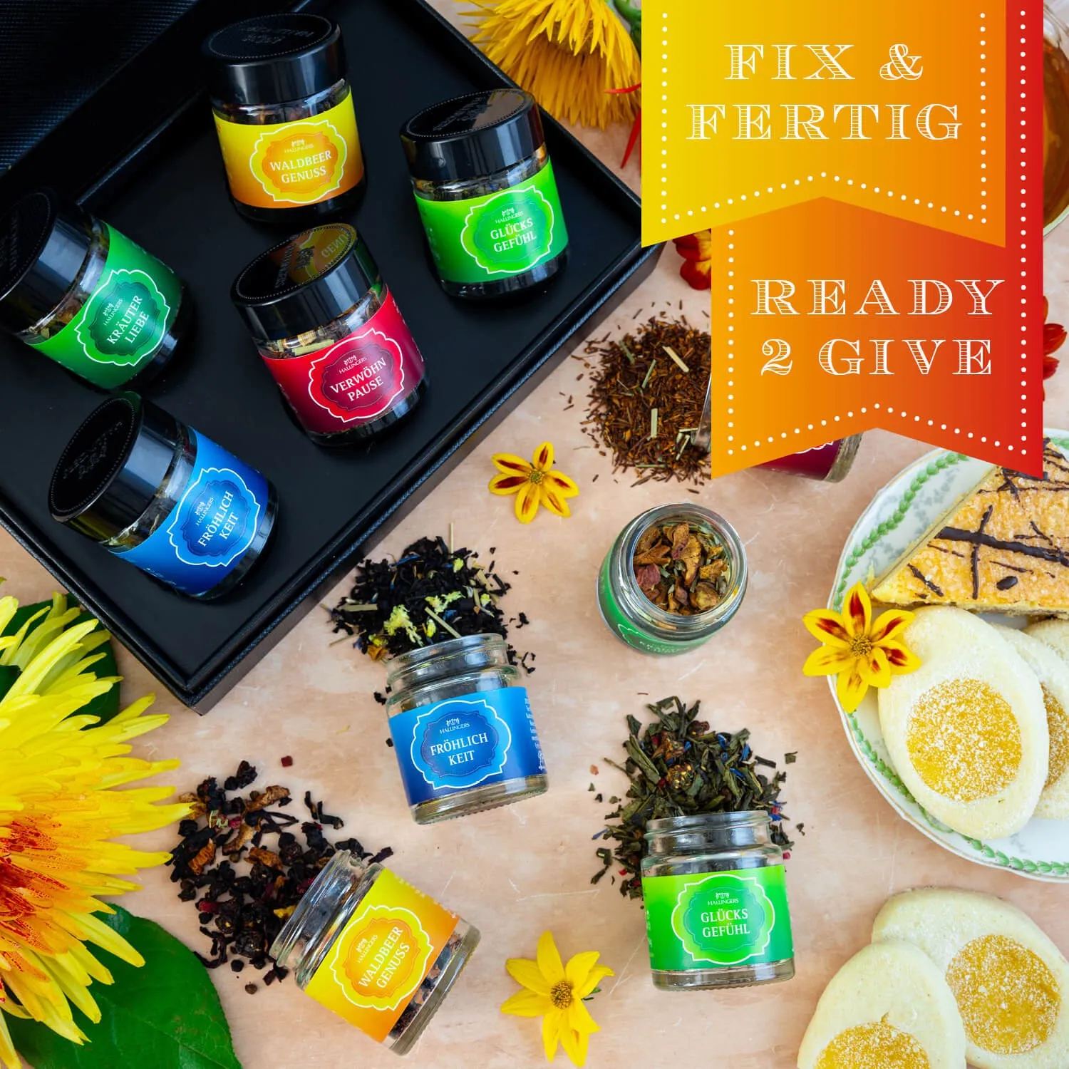 Genießen Sie das Leben mit einer täglichen Kanne Hallingers Tee.