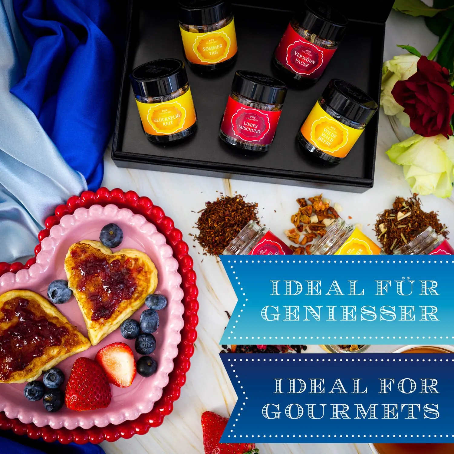 Genießen Sie das Leben mit einer täglichen Kanne Hallingers Tee.