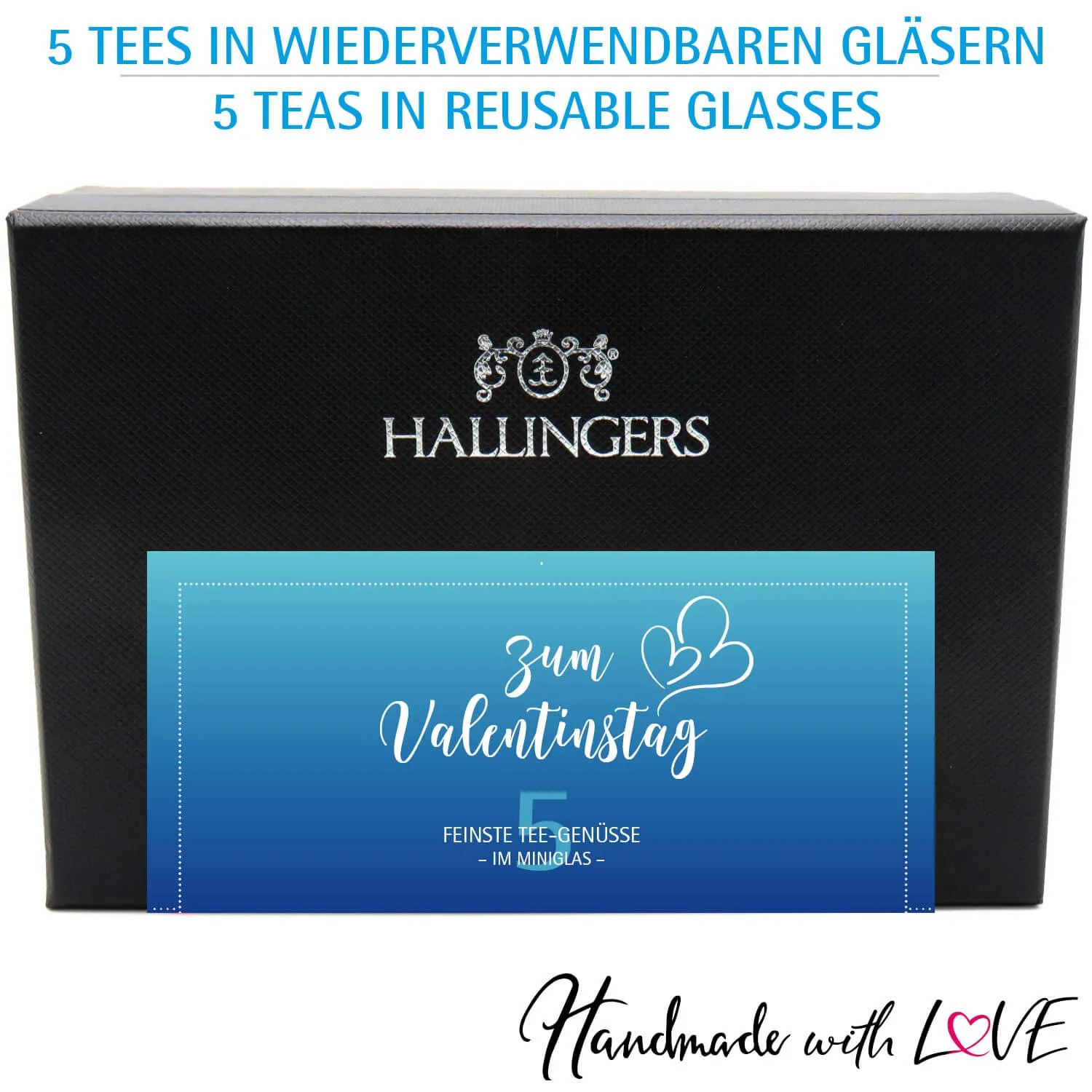 Zum Valentinstag Blue (5 Früchte-Tees im Glas)
